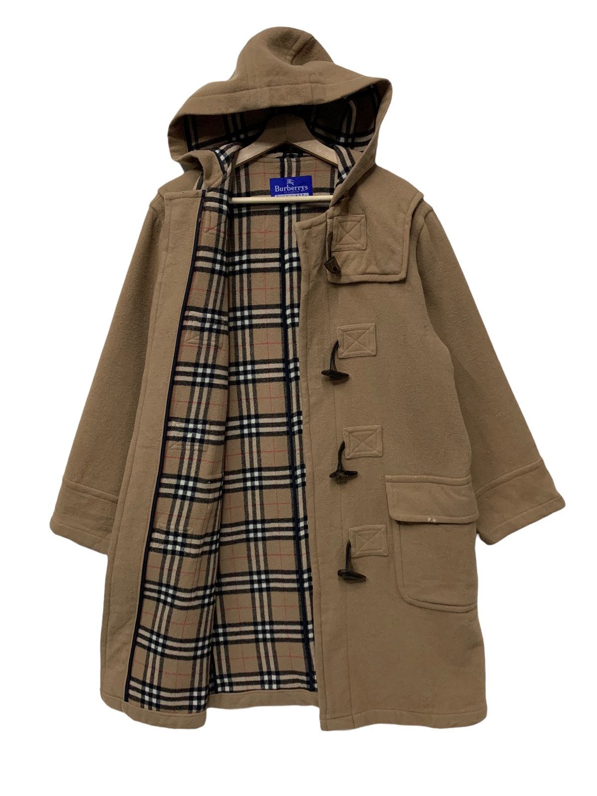 Burberry 🔥BURBERRY WOOL DUFFLE COATS NOVACHECK Size XS / US 0-2 / IT 36-38 - 1 Thumbnail
