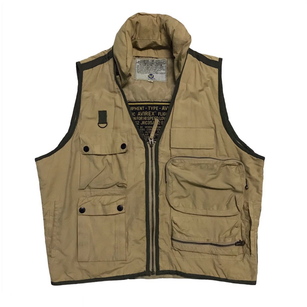 image of Avirex Navy Va-35 Multipockets Vest Detachable Hoodie, Men's (Size Medium)