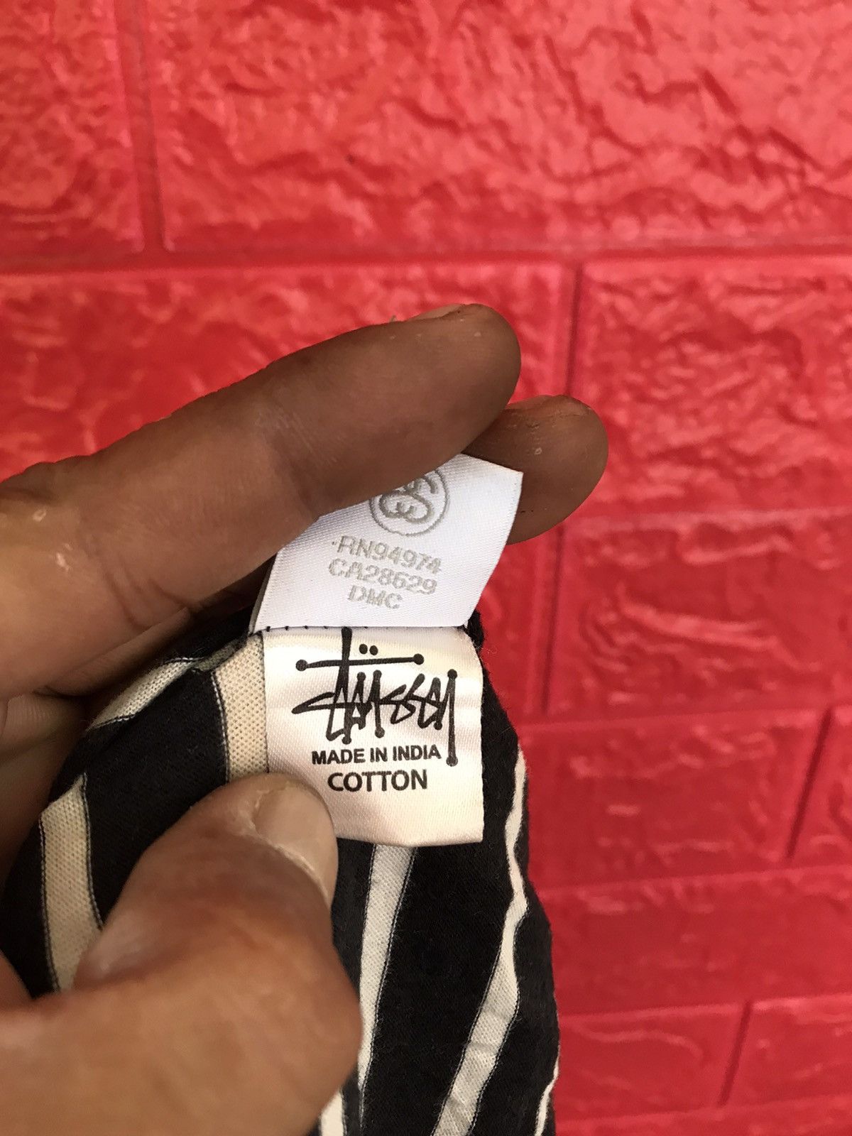 Japanese Brand × Stussy STUSSY STRIPED TSHIRT BIG LOGO EMBROIDERY Size US L / EU 52-54 / 3 - 11 Thumbnail