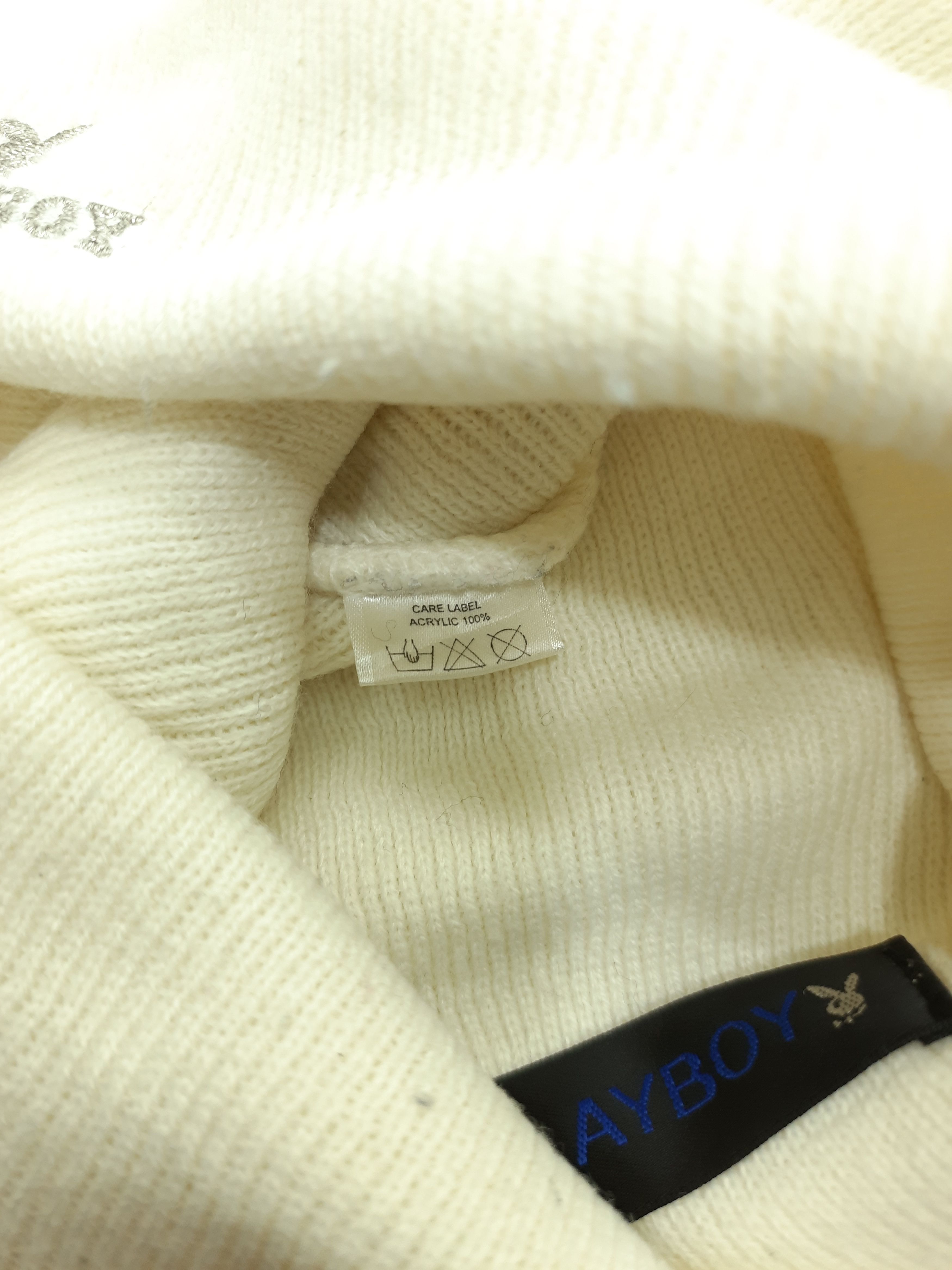 Playboy × Vintage Playboy Plain White Beanie / Hat - BN18 Size ONE SIZE - 11 Thumbnail