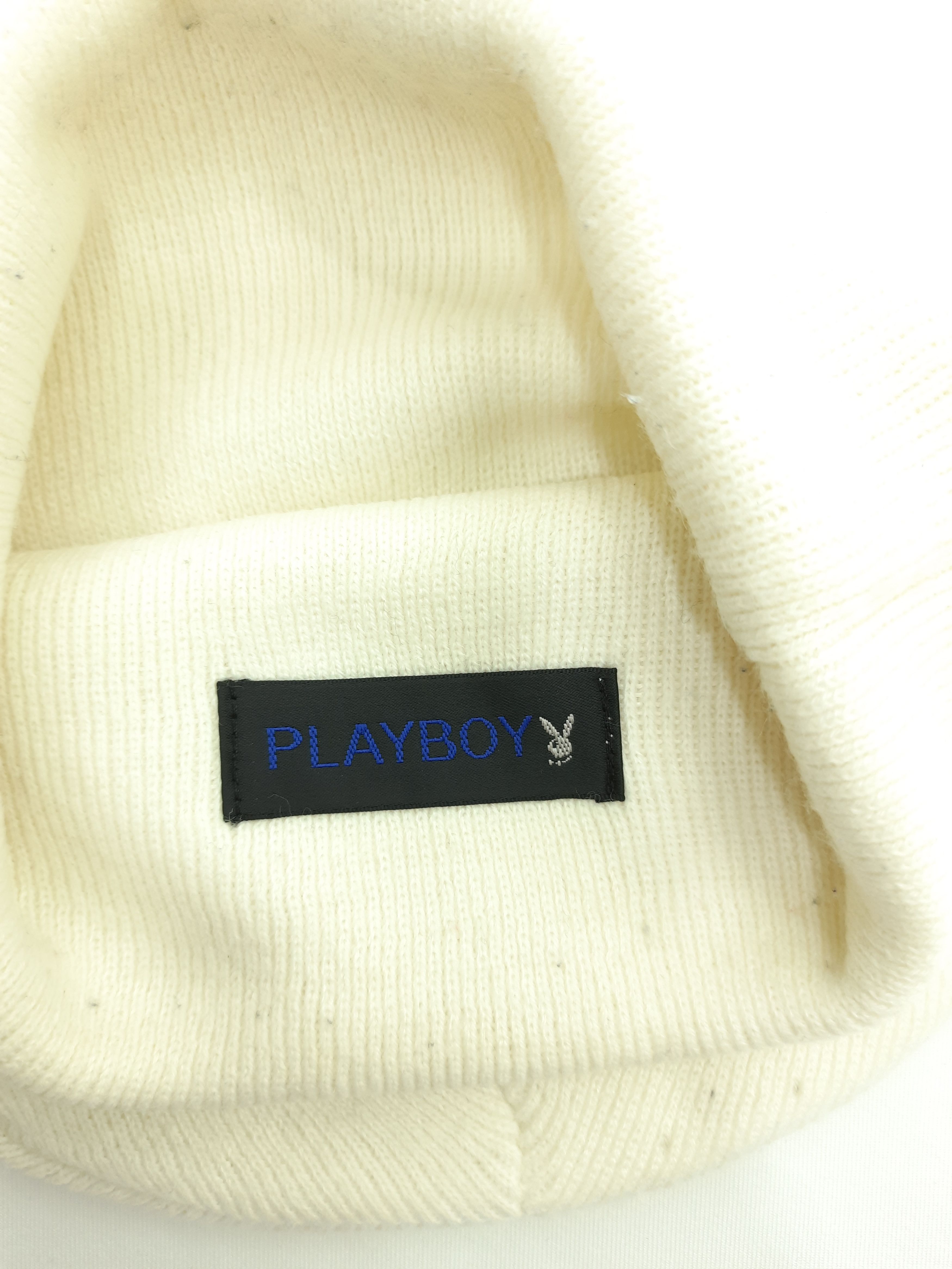 Playboy × Vintage Playboy Plain White Beanie / Hat - BN18 Size ONE SIZE - 10 Thumbnail