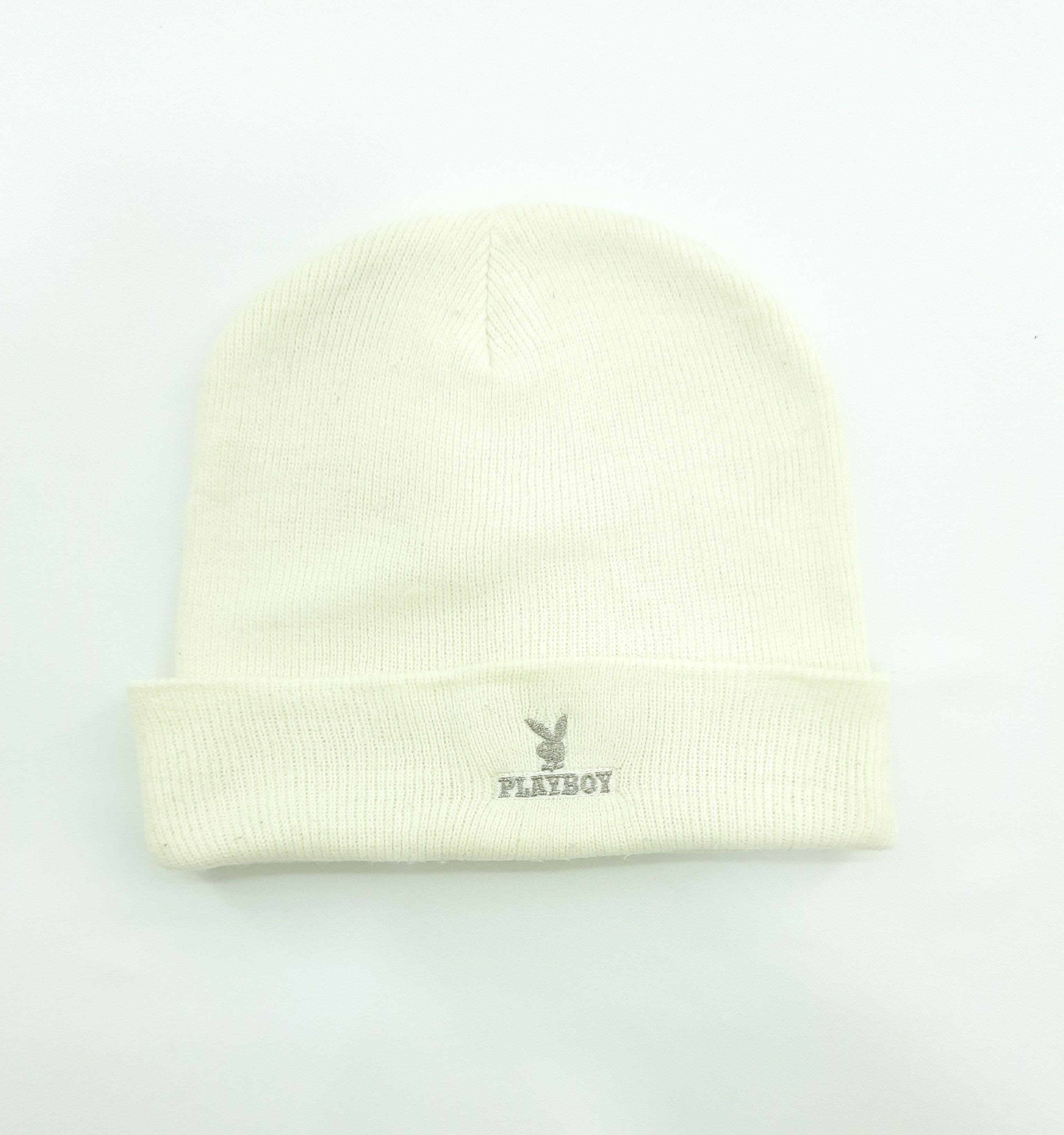 Playboy × Vintage Playboy Plain White Beanie / Hat - BN18 Size ONE SIZE - 1 Thumbnail