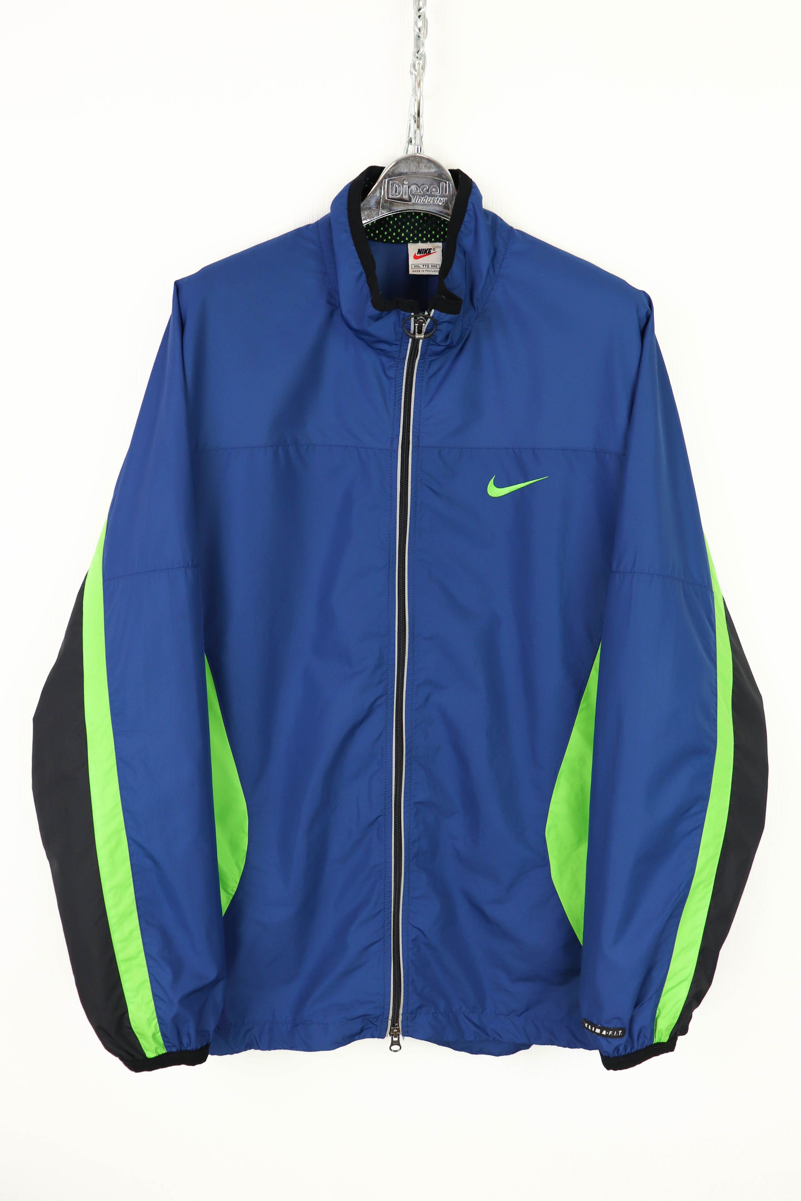 Nike Vintage 90s Small Swoosh Blue Nylon Windbreaker Jacket
