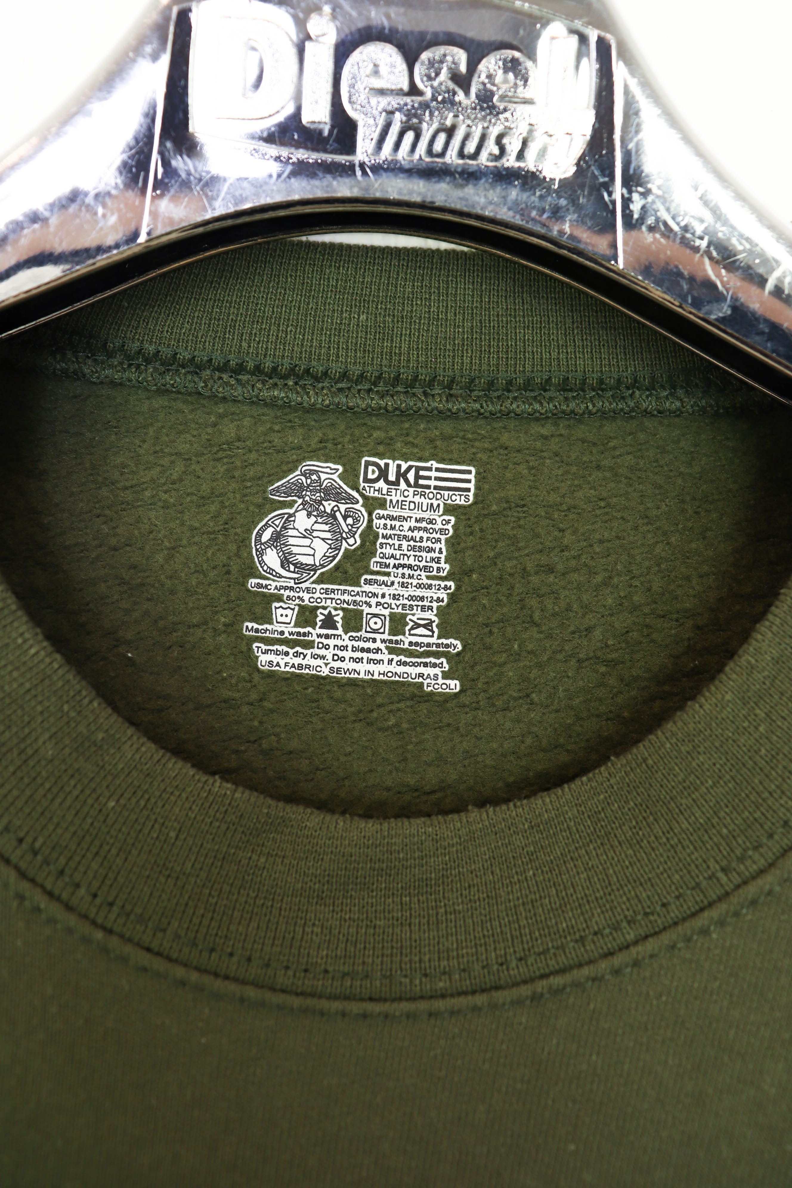 Vintage USMC Printed DUKE Athletic Khaki Green Crewneck Sweatshirt Size US M / EU 48-50 / 2 - 8 Thumbnail