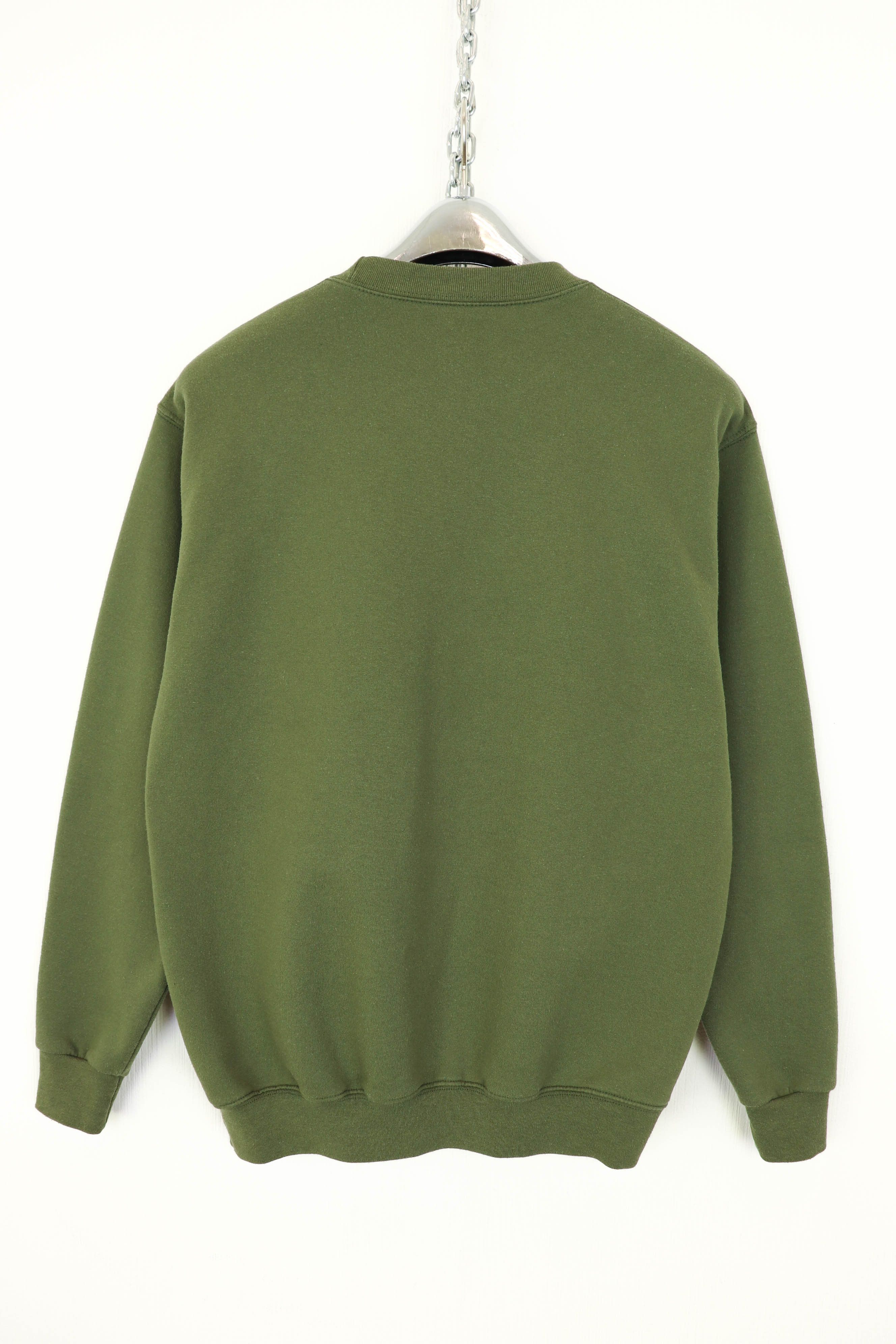 Vintage USMC Printed DUKE Athletic Khaki Green Crewneck Sweatshirt Size US M / EU 48-50 / 2 - 2 Thumbnail