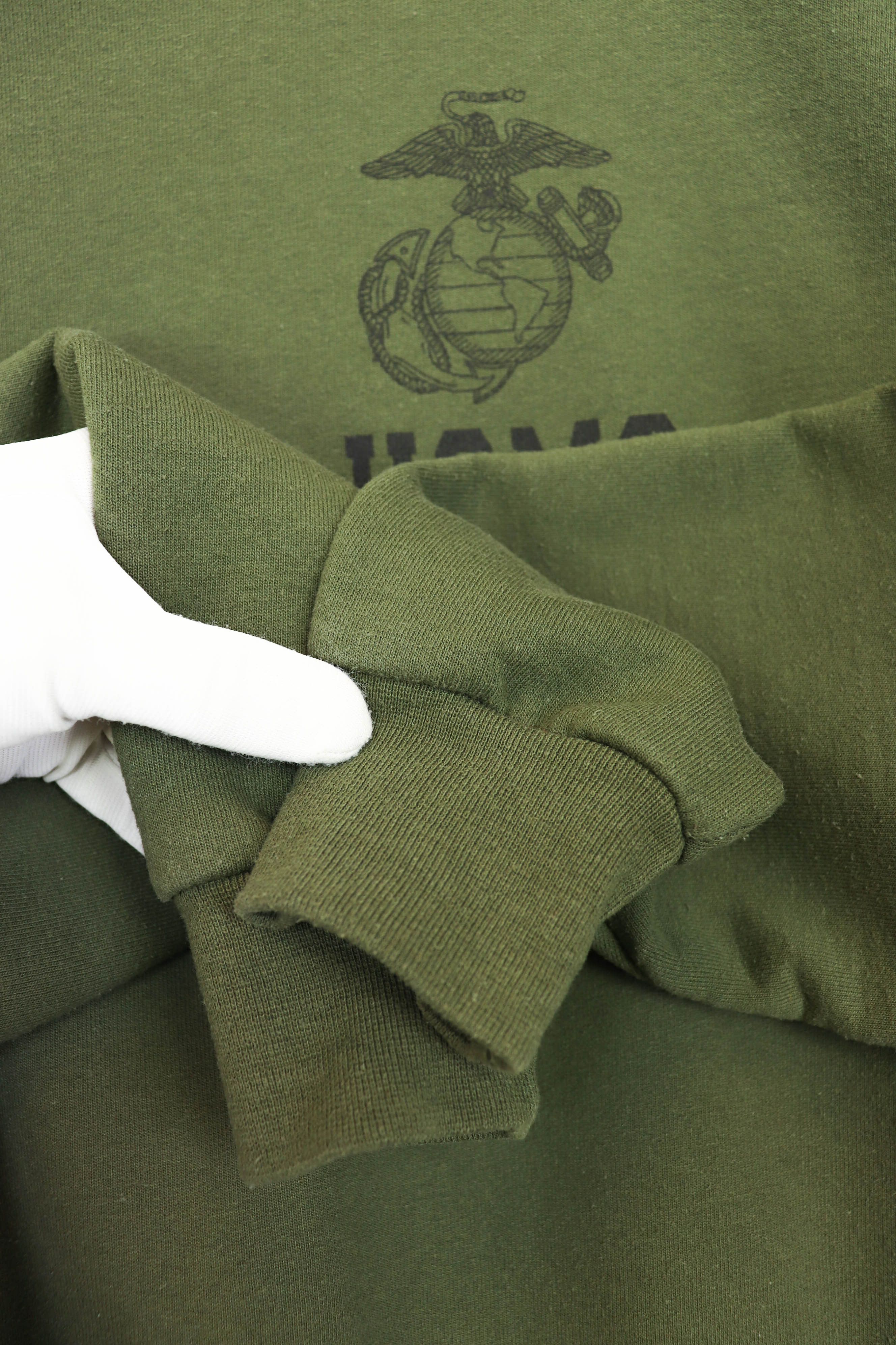 Vintage USMC Printed DUKE Athletic Khaki Green Crewneck Sweatshirt Size US M / EU 48-50 / 2 - 6 Thumbnail