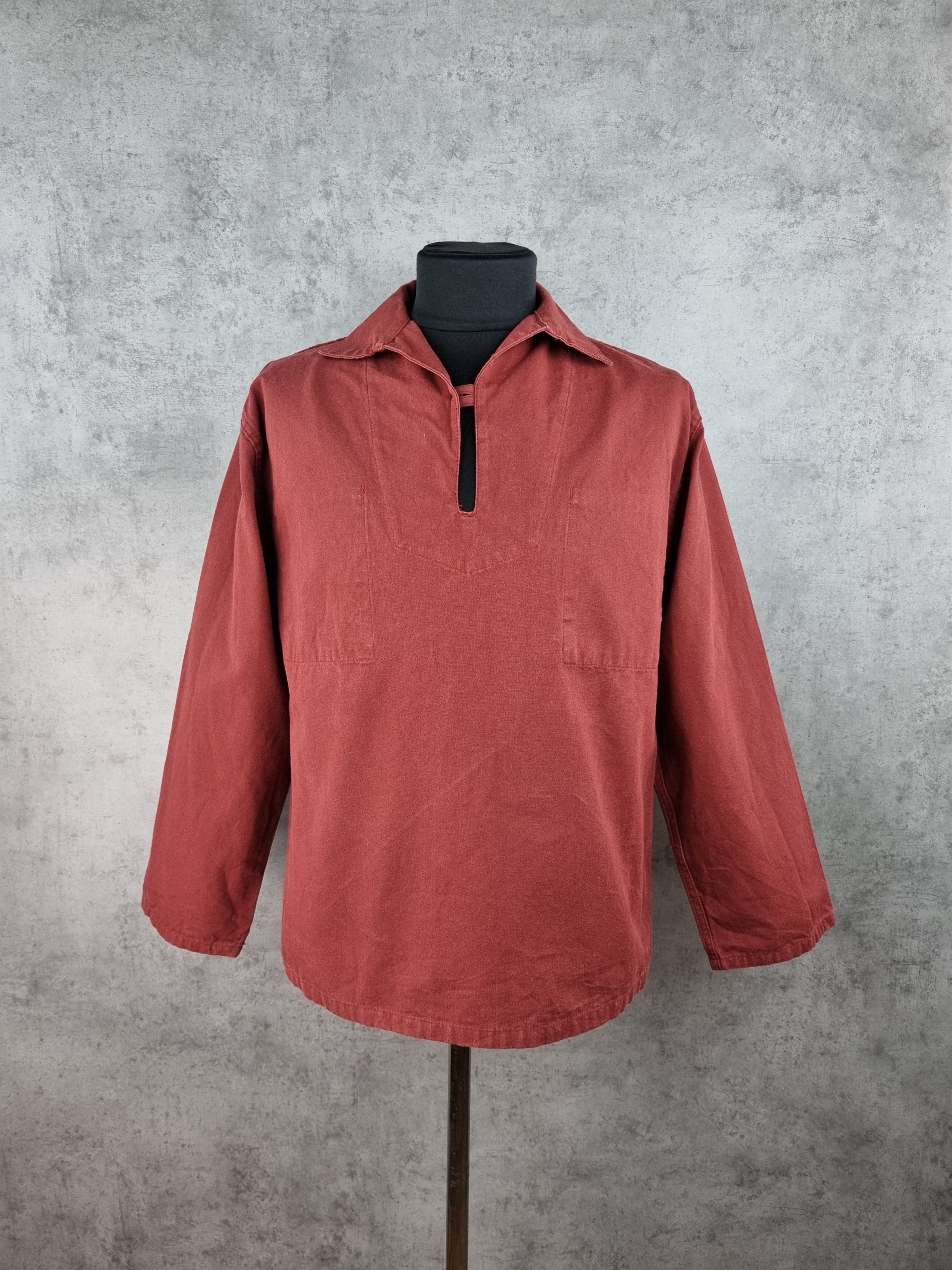 image of Seditionaries x Vetra Dalmard Marine 1922 Cotton Shirt Filling Like Linen in Bordeaux (Size Medium)