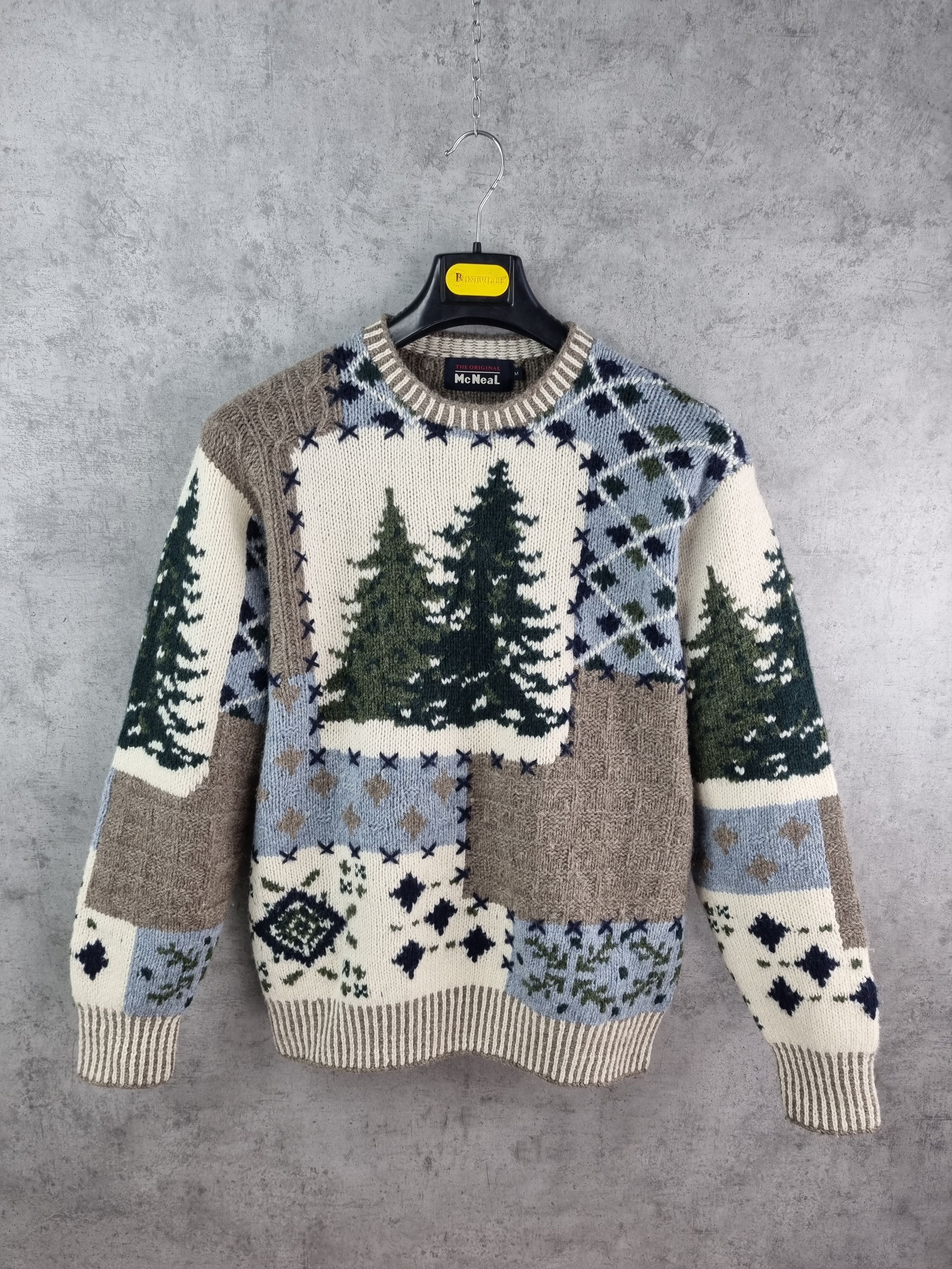 Vintage Rare MCNEAL Nature Motifs Knitted Sweater Vintage Size US M / EU 48-50 / 2 - 1 Thumbnail