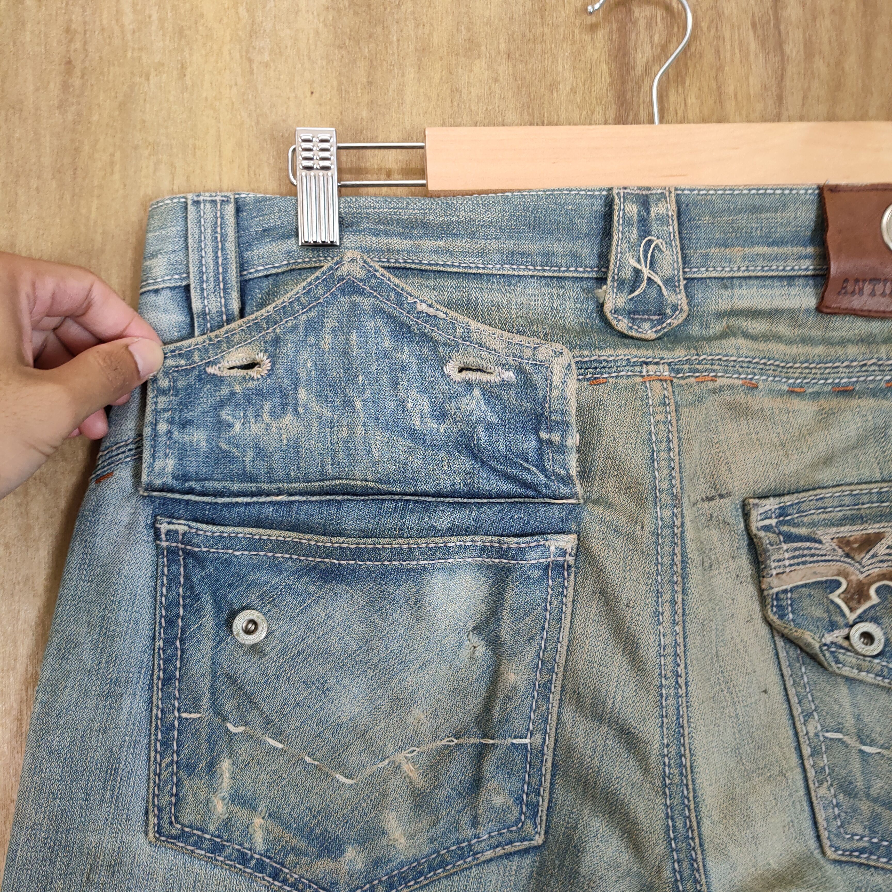 Antik Denim VINTAGE ANTIK DENIM FLARE DENIM RUSTY FADED JEANS PANTS Size US 32 / EU 48 - 15 Thumbnail