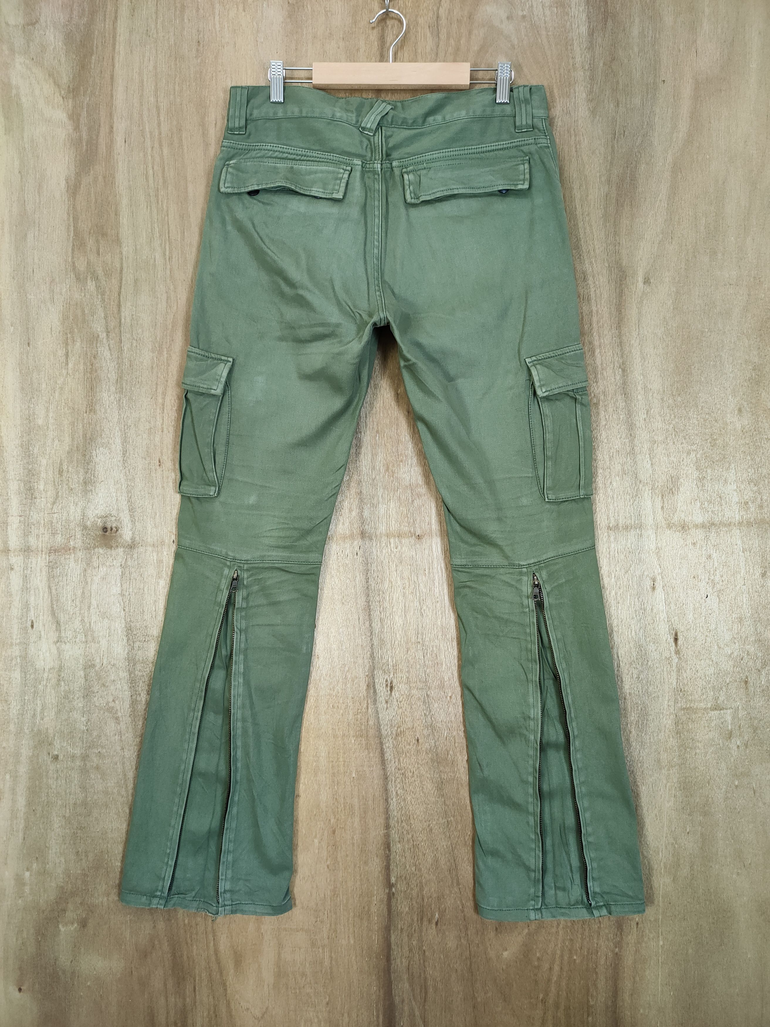 VINTAGE JAPANESE FLARE CARGO PANTS/ ZIPPER LEG OPEN