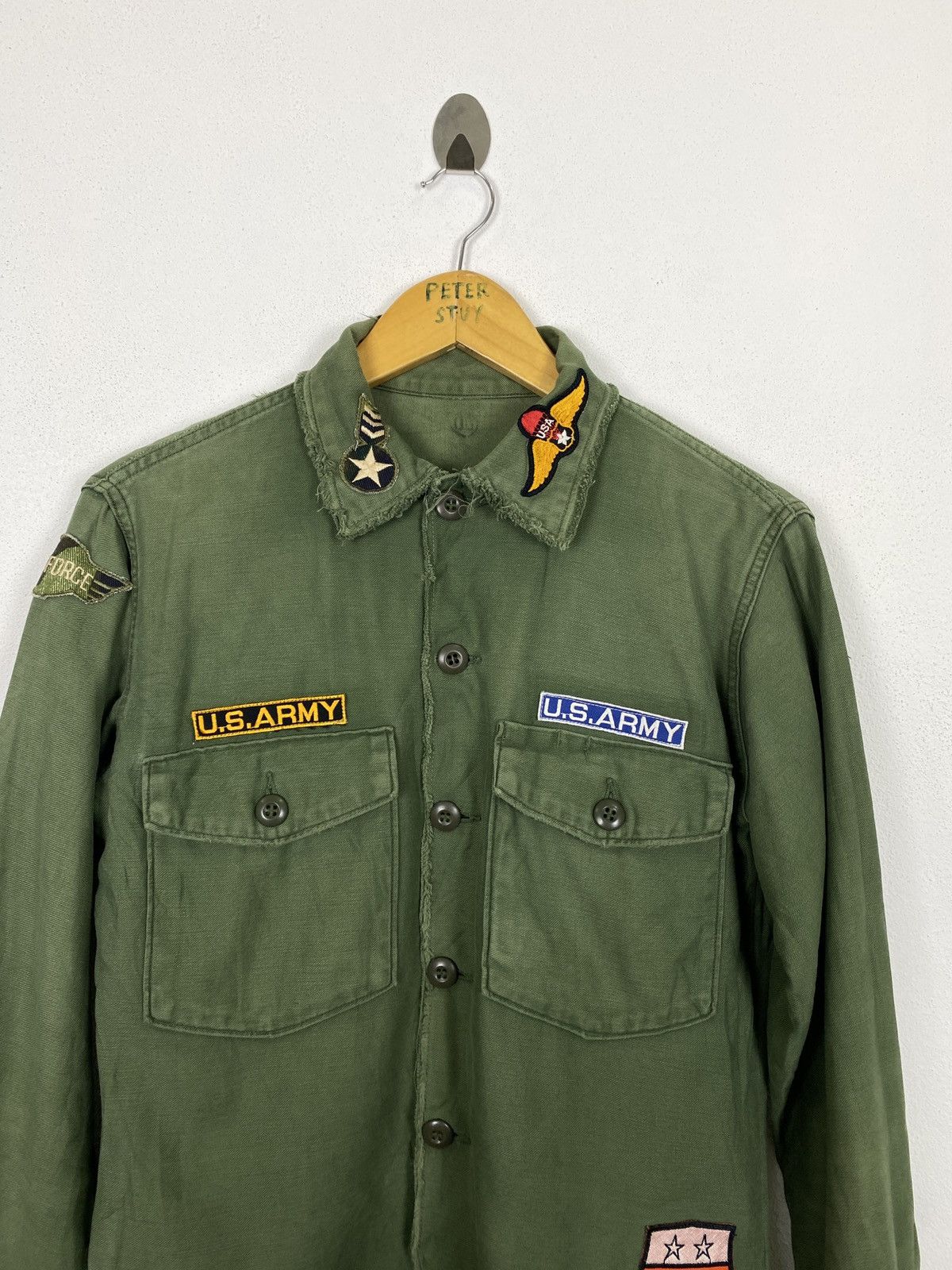 Japanese Brand DISTRESSED BUTTON UPS SHIRT ARMY MILITARY DESIGN Size US M / EU 48-50 / 2 - 3 Thumbnail