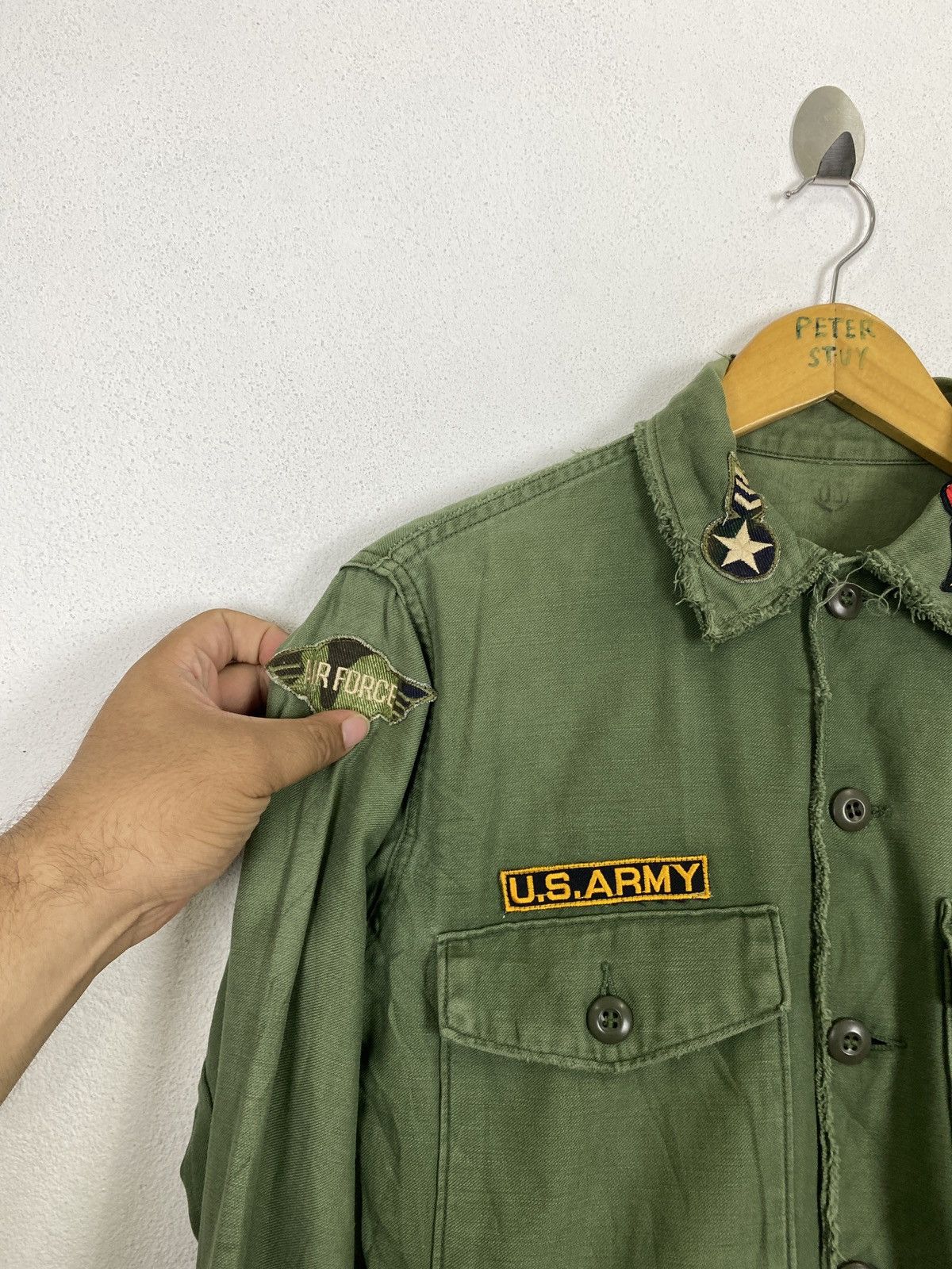 Japanese Brand DISTRESSED BUTTON UPS SHIRT ARMY MILITARY DESIGN Size US M / EU 48-50 / 2 - 6 Thumbnail