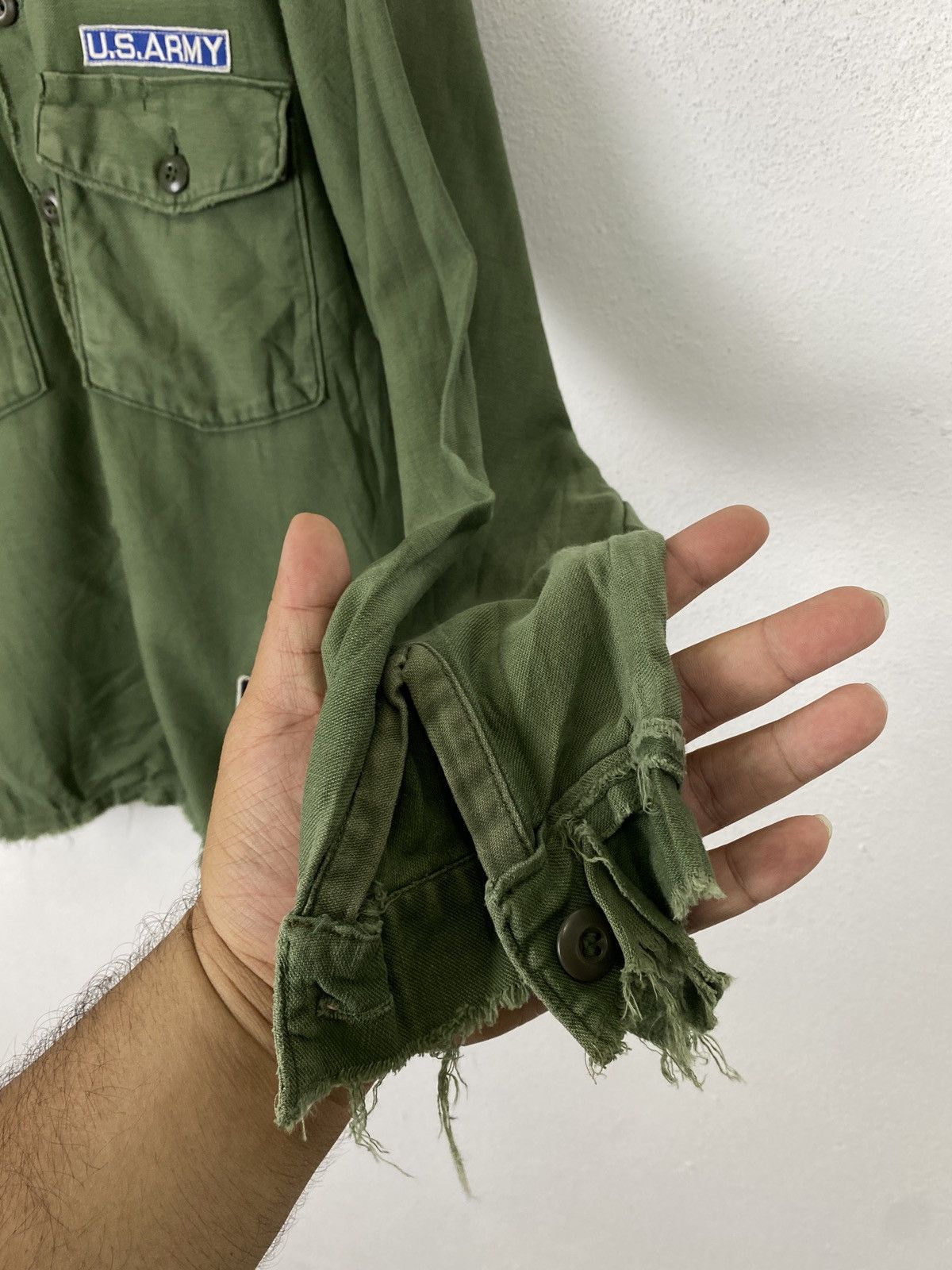 Japanese Brand DISTRESSED BUTTON UPS SHIRT ARMY MILITARY DESIGN Size US M / EU 48-50 / 2 - 4 Thumbnail