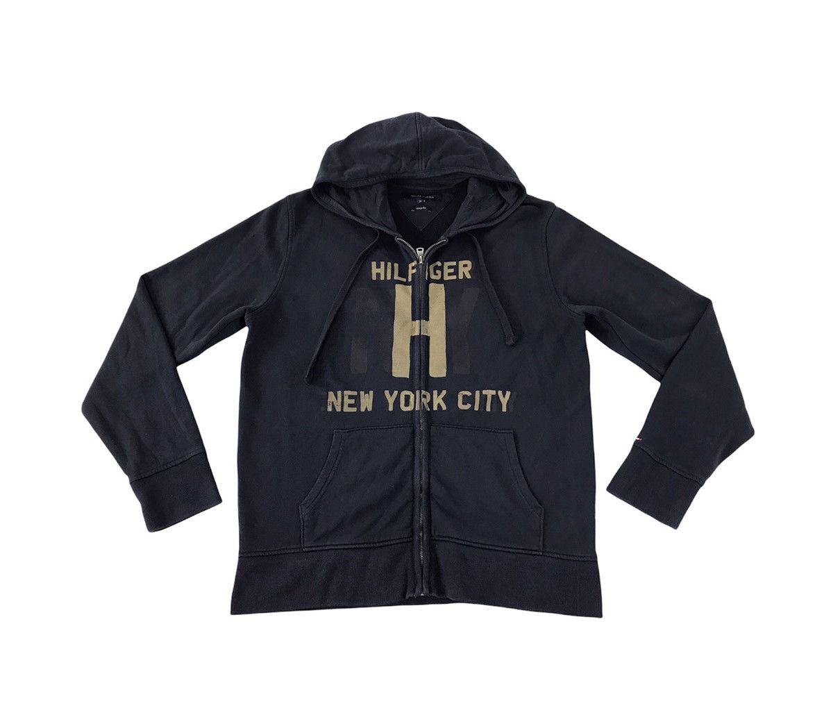 Tommy Hilfiger × Vintage Tommy Hilfiger New York City Hoodie Big H Logo Zipper Style Size US L / EU 52-54 / 3 - 1 Thumbnail