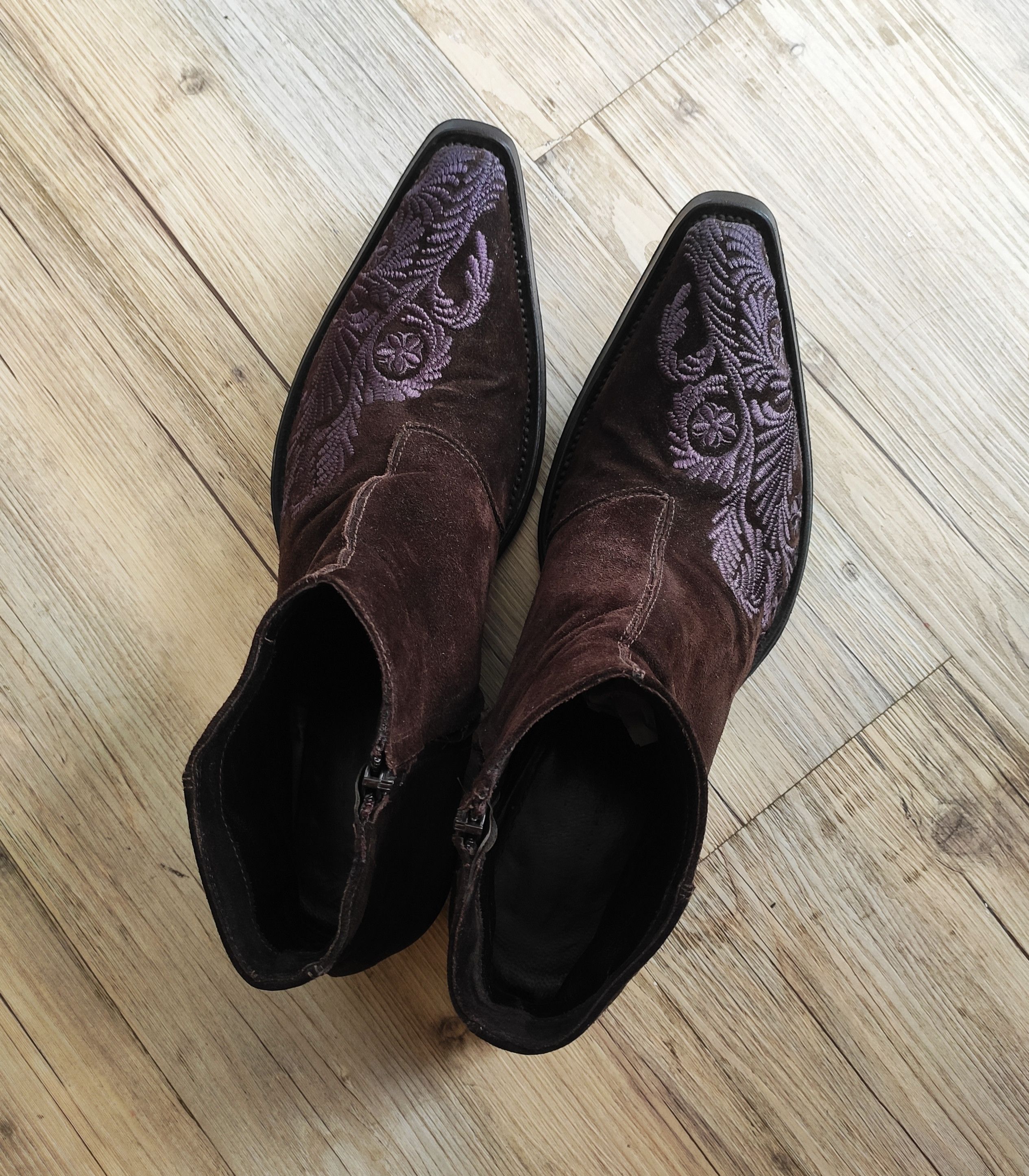 Gianni Barbato GRAIL! Embroidered boots.Like Saint Laurent or Dioir boots Size US 9.5 / EU 42-43 - 8 Thumbnail