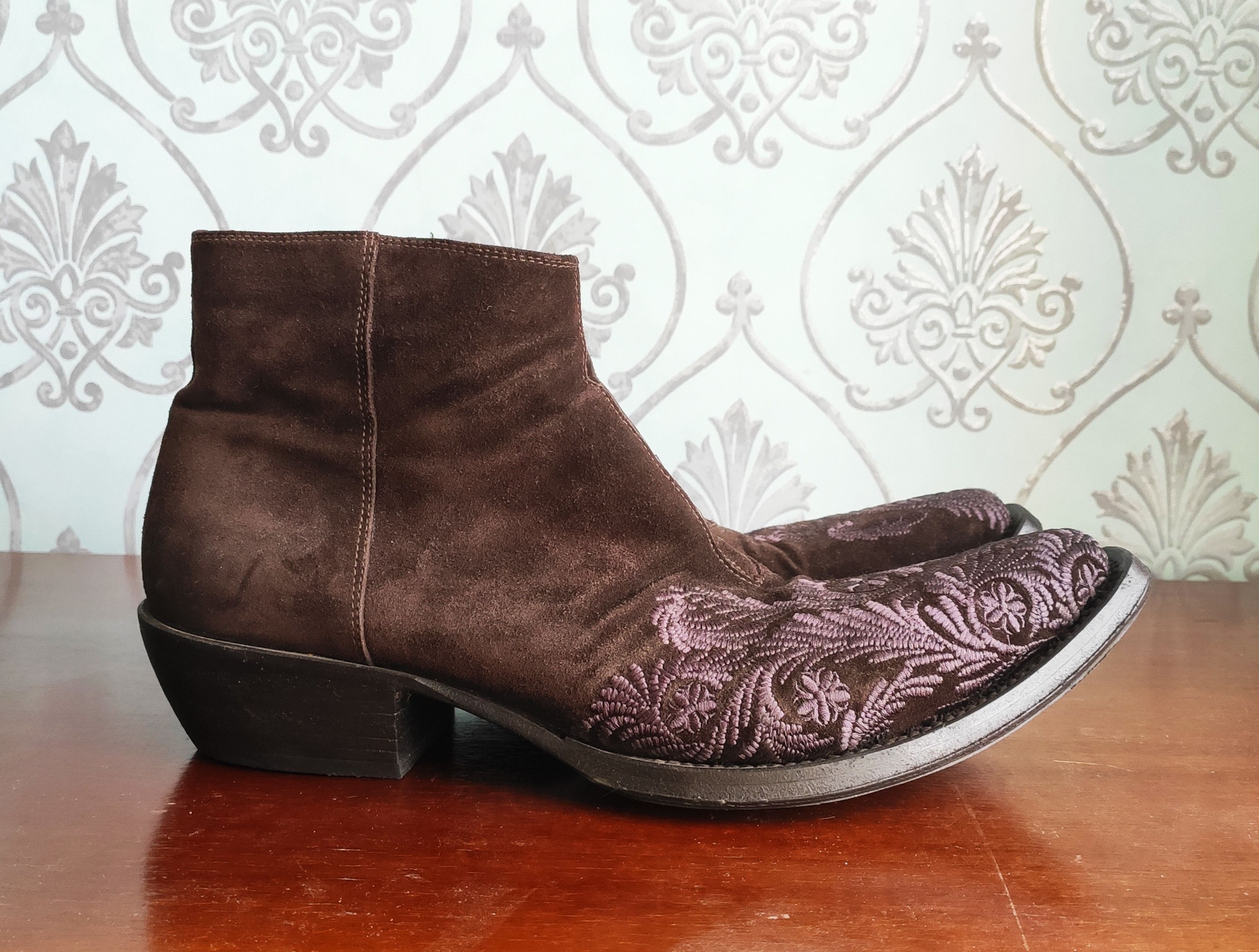 Gianni Barbato GRAIL! Embroidered boots.Like Saint Laurent or Dioir boots Size US 9.5 / EU 42-43 - 5 Thumbnail