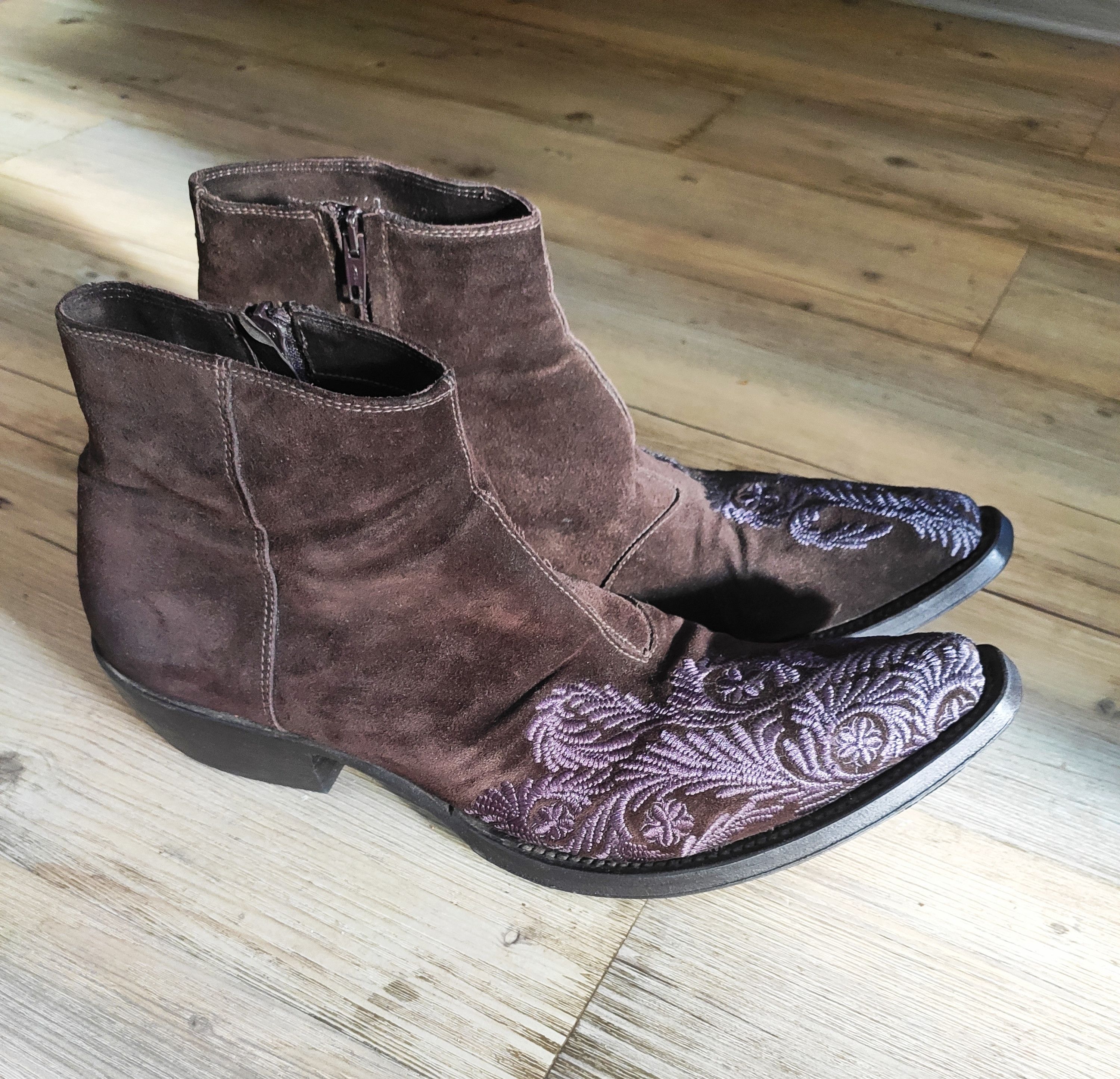 Gianni Barbato GRAIL! Embroidered boots.Like Saint Laurent or Dioir boots Size US 9.5 / EU 42-43 - 10 Thumbnail