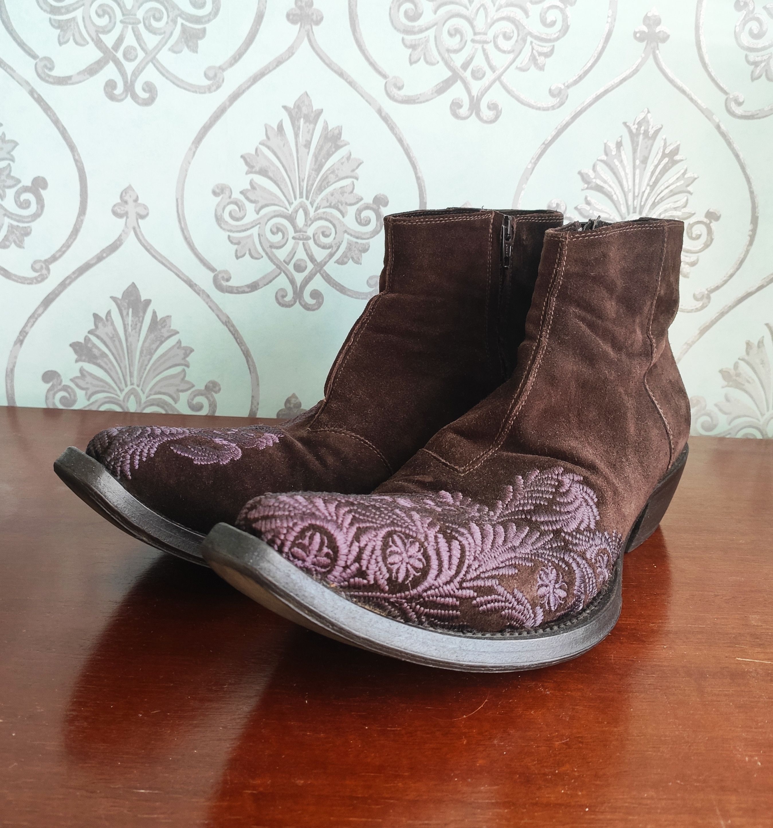 Gianni Barbato GRAIL! Embroidered boots.Like Saint Laurent or Dioir boots Size US 9.5 / EU 42-43 - 3 Thumbnail