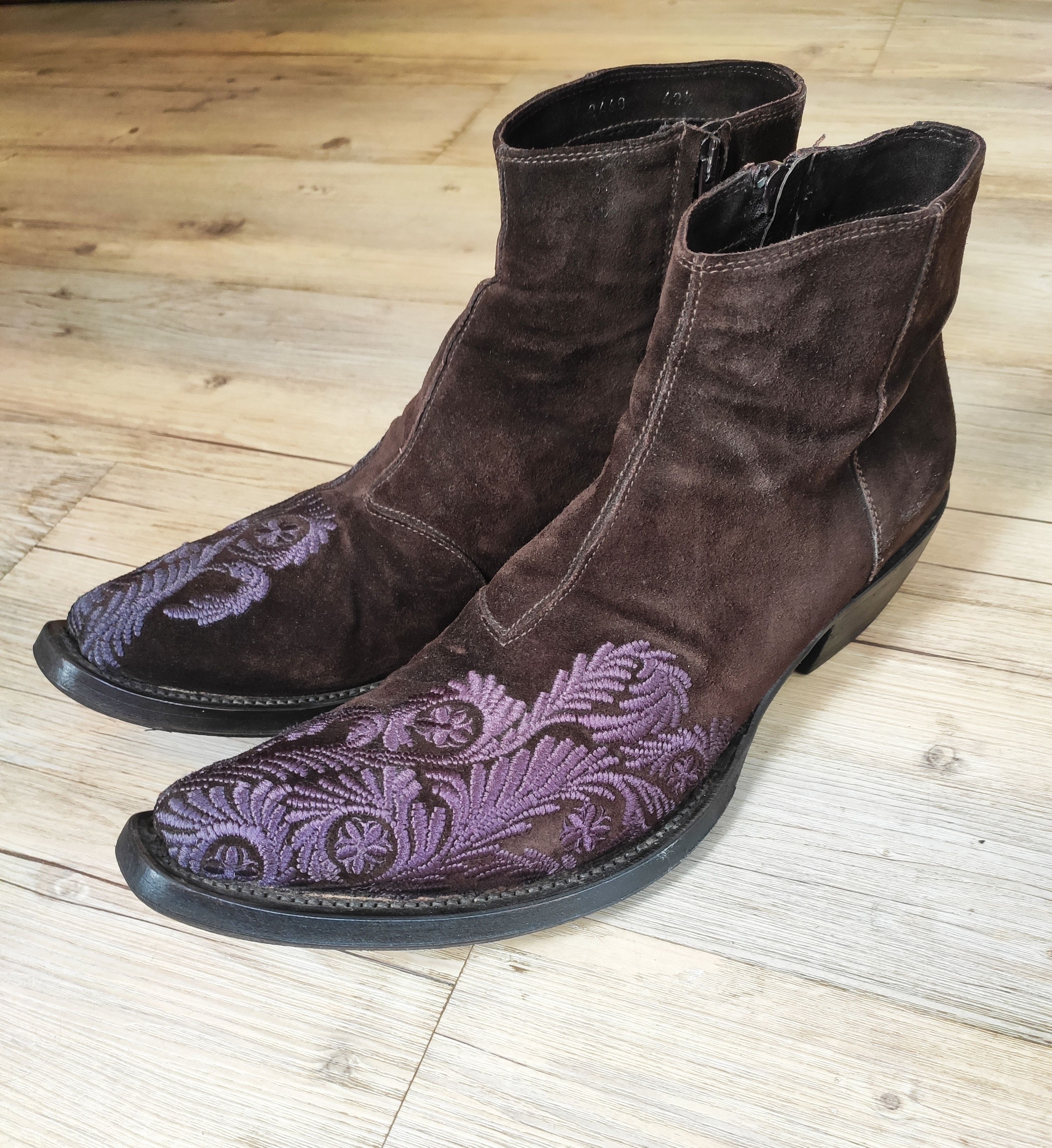 Gianni Barbato GRAIL! Embroidered boots.Like Saint Laurent or Dioir boots Size US 9.5 / EU 42-43 - 9 Thumbnail