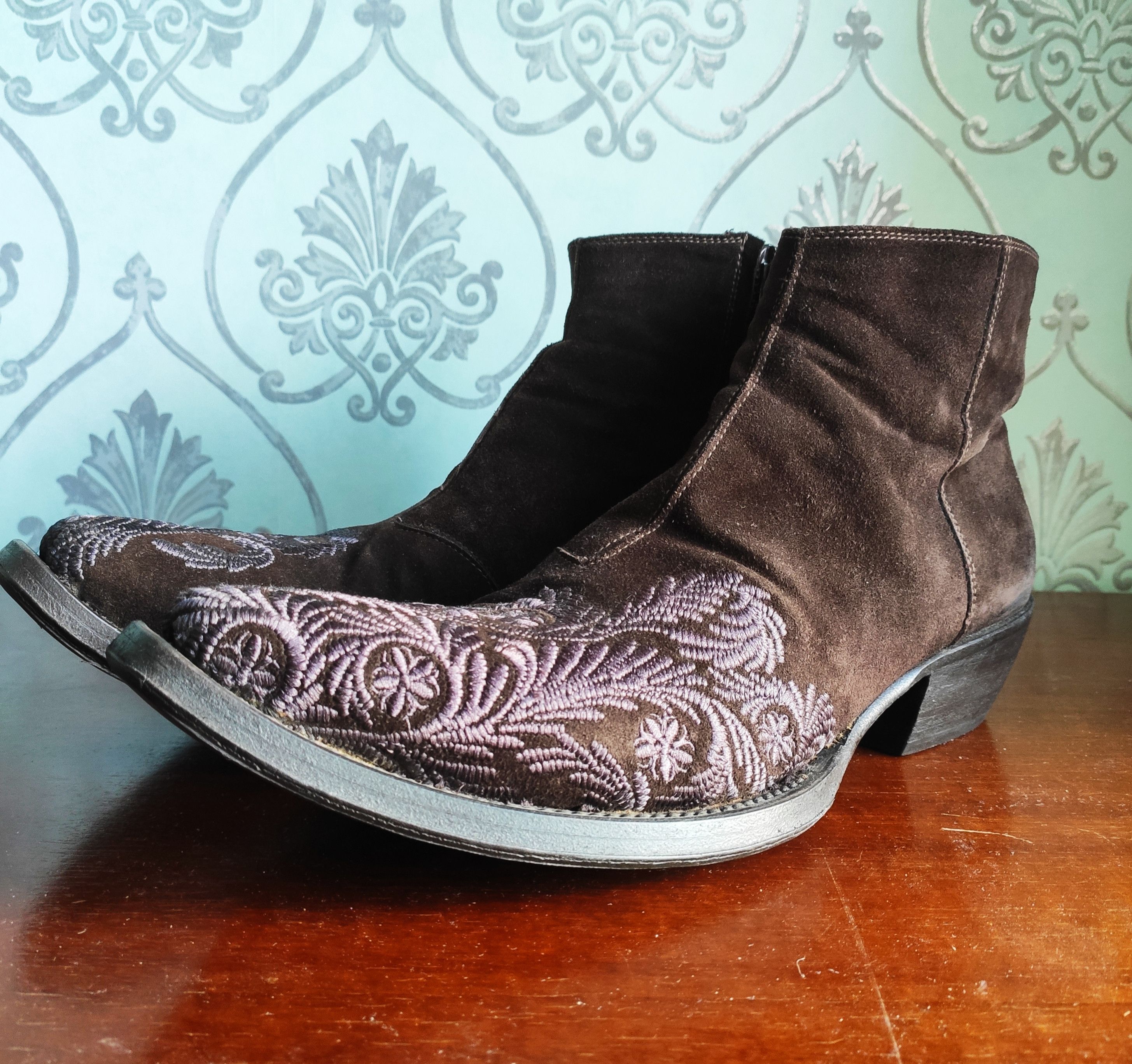 Gianni Barbato GRAIL! Embroidered boots.Like Saint Laurent or Dioir boots Size US 9.5 / EU 42-43 - 4 Thumbnail