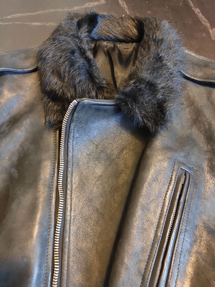 Rick Owens Fur collar & nylon sleeves STOOGES from PLINTH Size US M / EU 48-50 / 2 - 6 Thumbnail