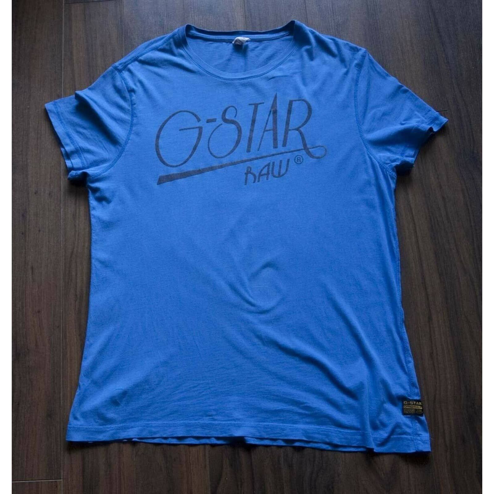 G-Star ** G Star T Shirt Blue Spell Out Size XL Size US XL / EU 56 / 4 - 1 Thumbnail