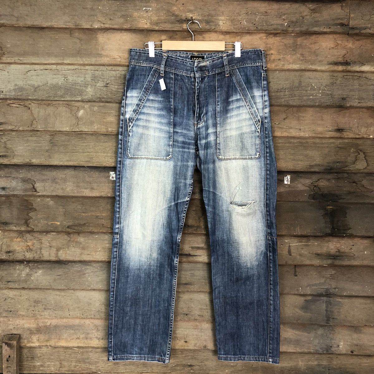 Faded Glory Liberto Paris Blue distressed Denim Jeans Pants #4584 Size US 33 - 1 Thumbnail