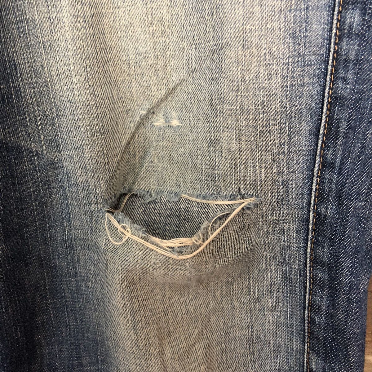 Faded Glory Liberto Paris Blue distressed Denim Jeans Pants #4584 Size US 33 - 5 Thumbnail