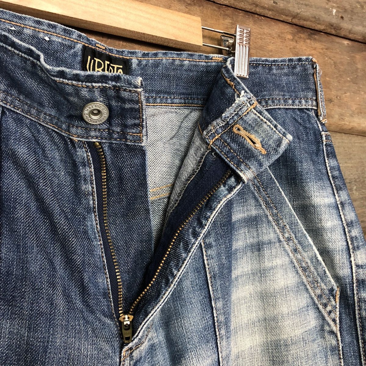 Faded Glory Liberto Paris Blue distressed Denim Jeans Pants #4584 Size US 33 - 7 Thumbnail