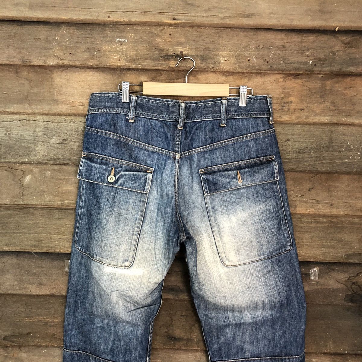 Faded Glory Liberto Paris Blue distressed Denim Jeans Pants #4584 Size US 33 - 10 Thumbnail