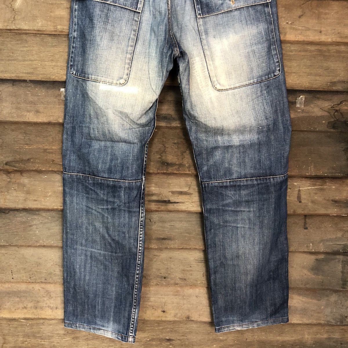 Faded Glory Liberto Paris Blue distressed Denim Jeans Pants #4584 Size US 33 - 11 Thumbnail