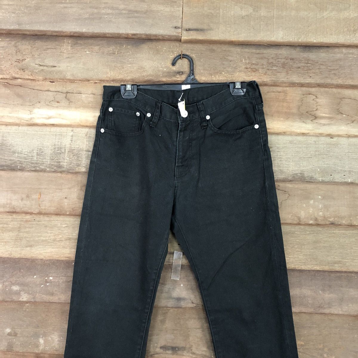 Japanese Brand Japan GU Black denim Cargo Pants #4579 Size US 30 / EU 46 - 2 Thumbnail