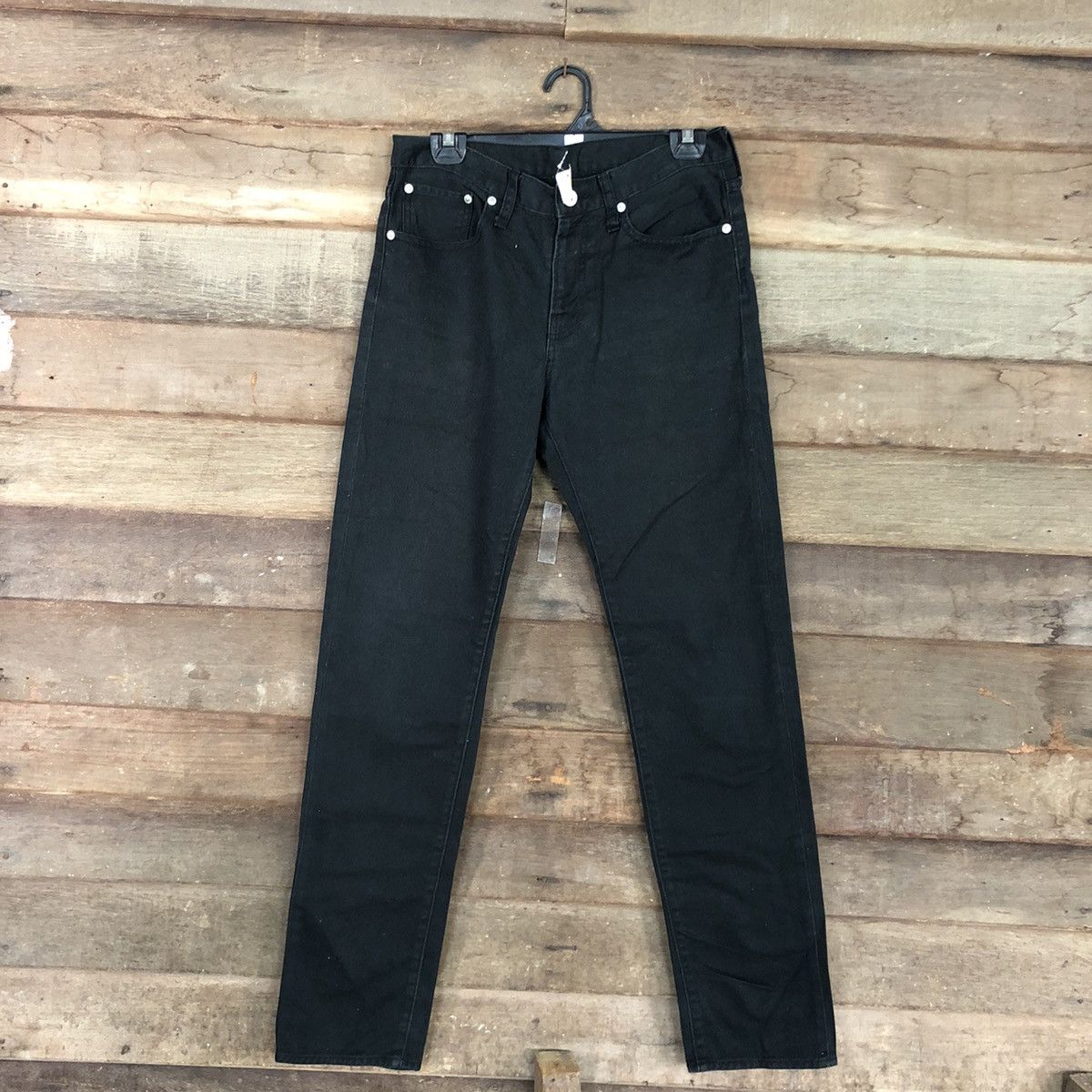 Japan GU Black denim Cargo Pants #4579