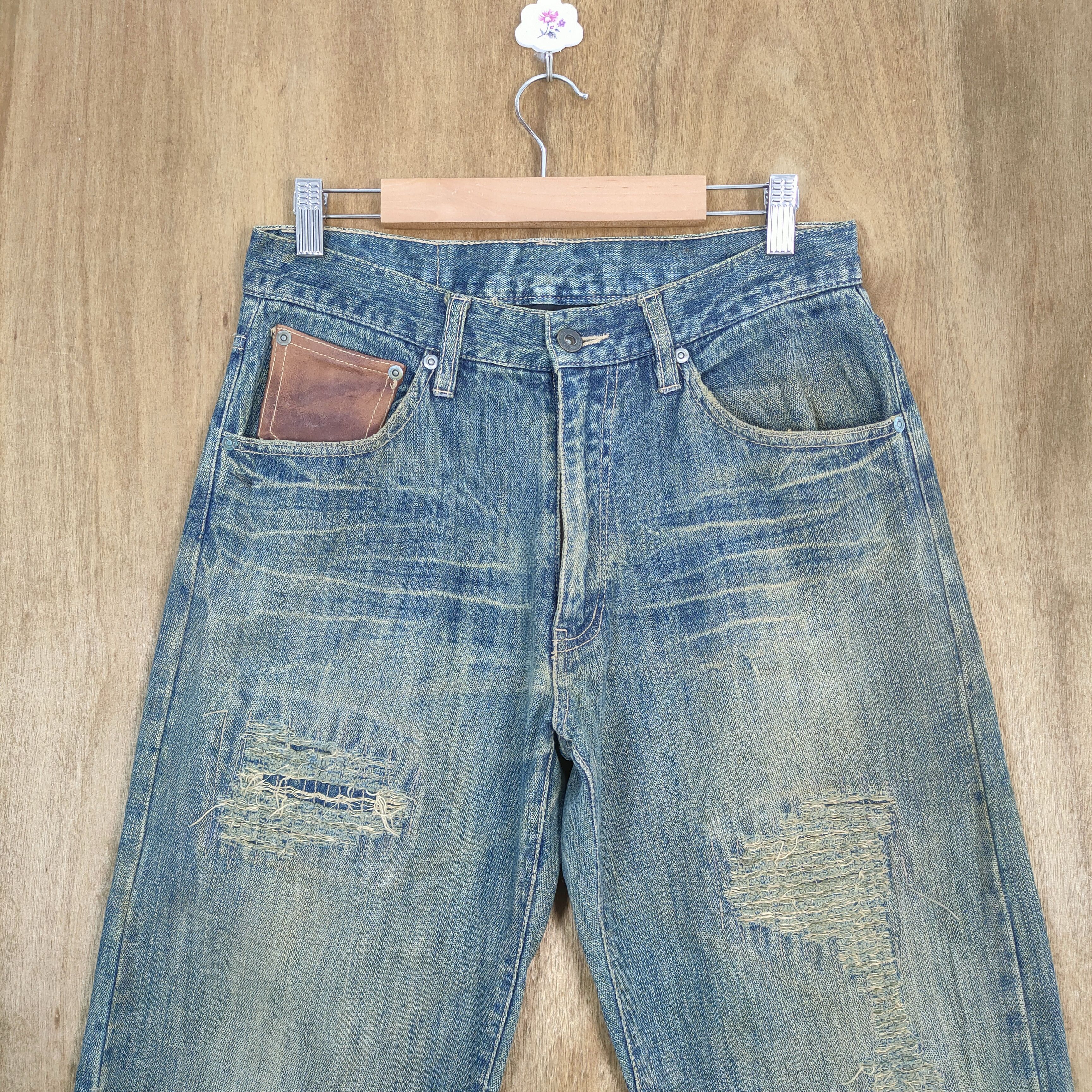 Rusty VINTAGE DIRTY JEWEL PACTH BORO DISTRESSED JEANS DENIM PANTS Size US 30 / EU 46 - 2 Thumbnail