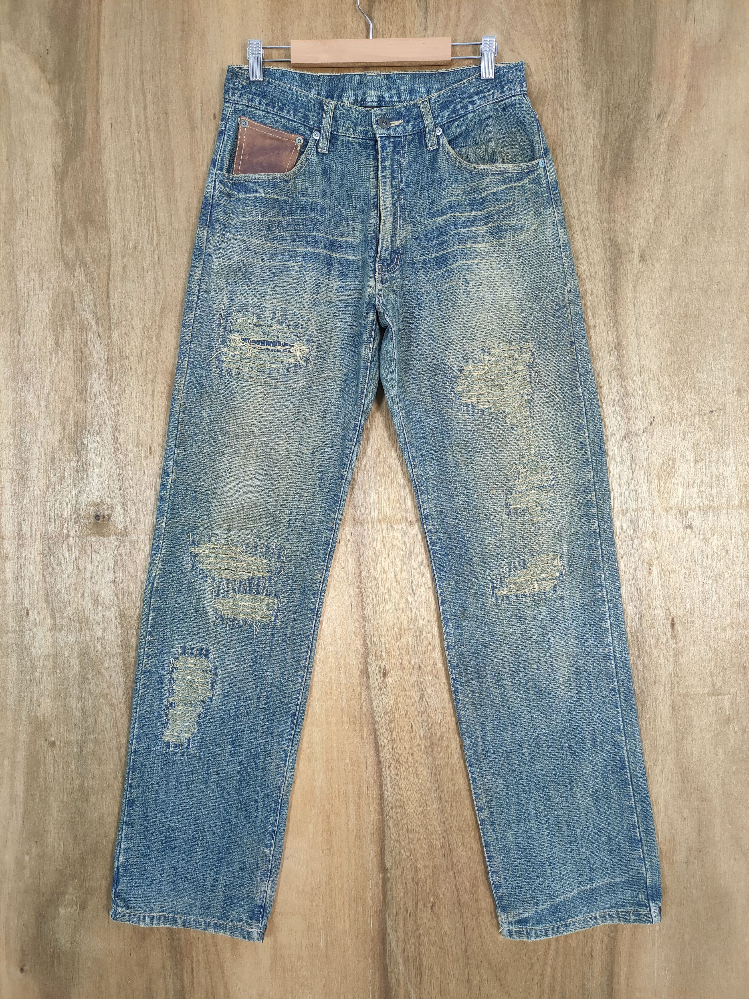 Rusty VINTAGE DIRTY JEWEL PACTH BORO DISTRESSED JEANS DENIM PANTS Size US 30 / EU 46 - 1 Thumbnail
