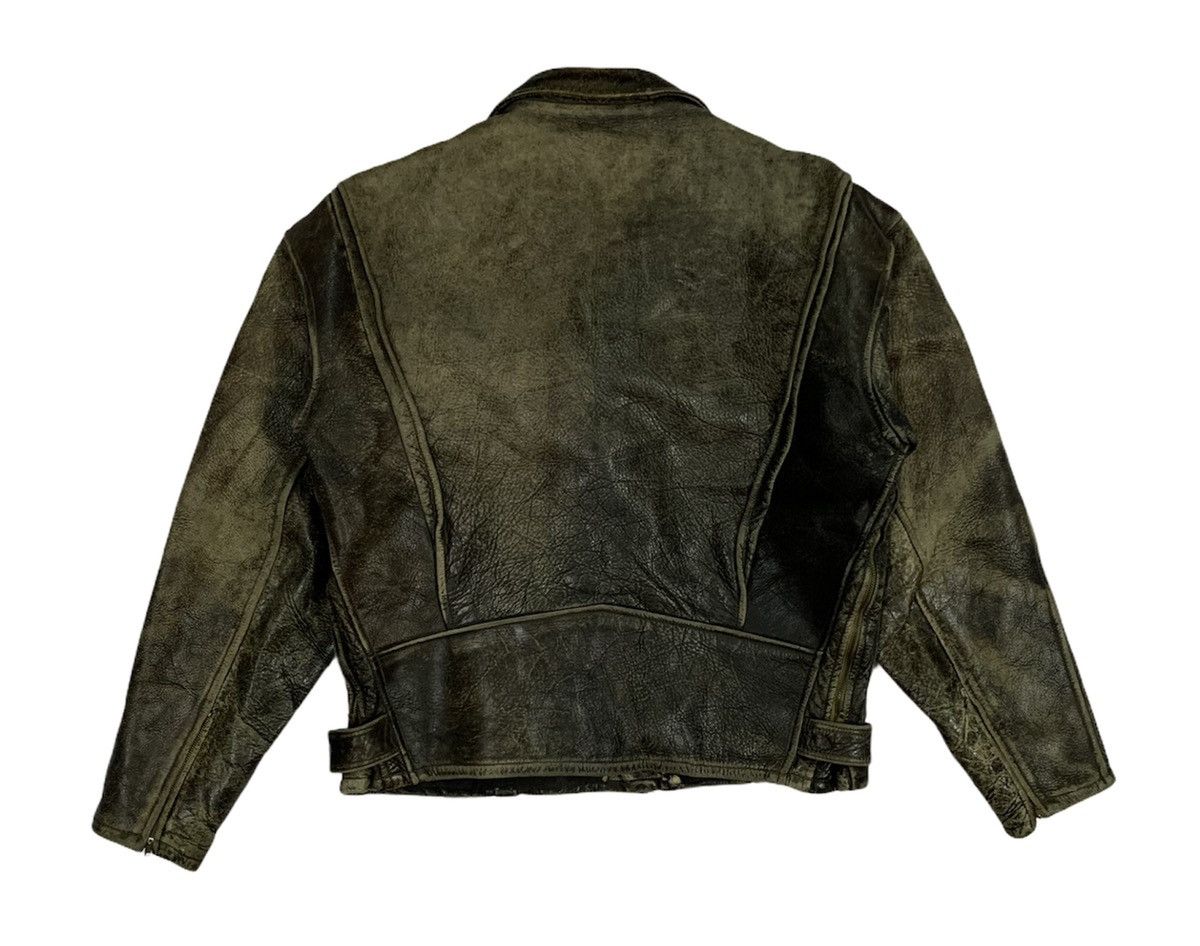 Genuine Leather ⚡️Vintage Double Collar Bikers Leather Jacket Size US S / EU 44-46 / 1 - 5 Thumbnail