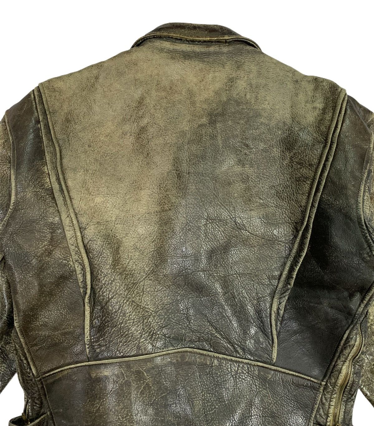 Genuine Leather ⚡️Vintage Double Collar Bikers Leather Jacket Size US S / EU 44-46 / 1 - 7 Thumbnail