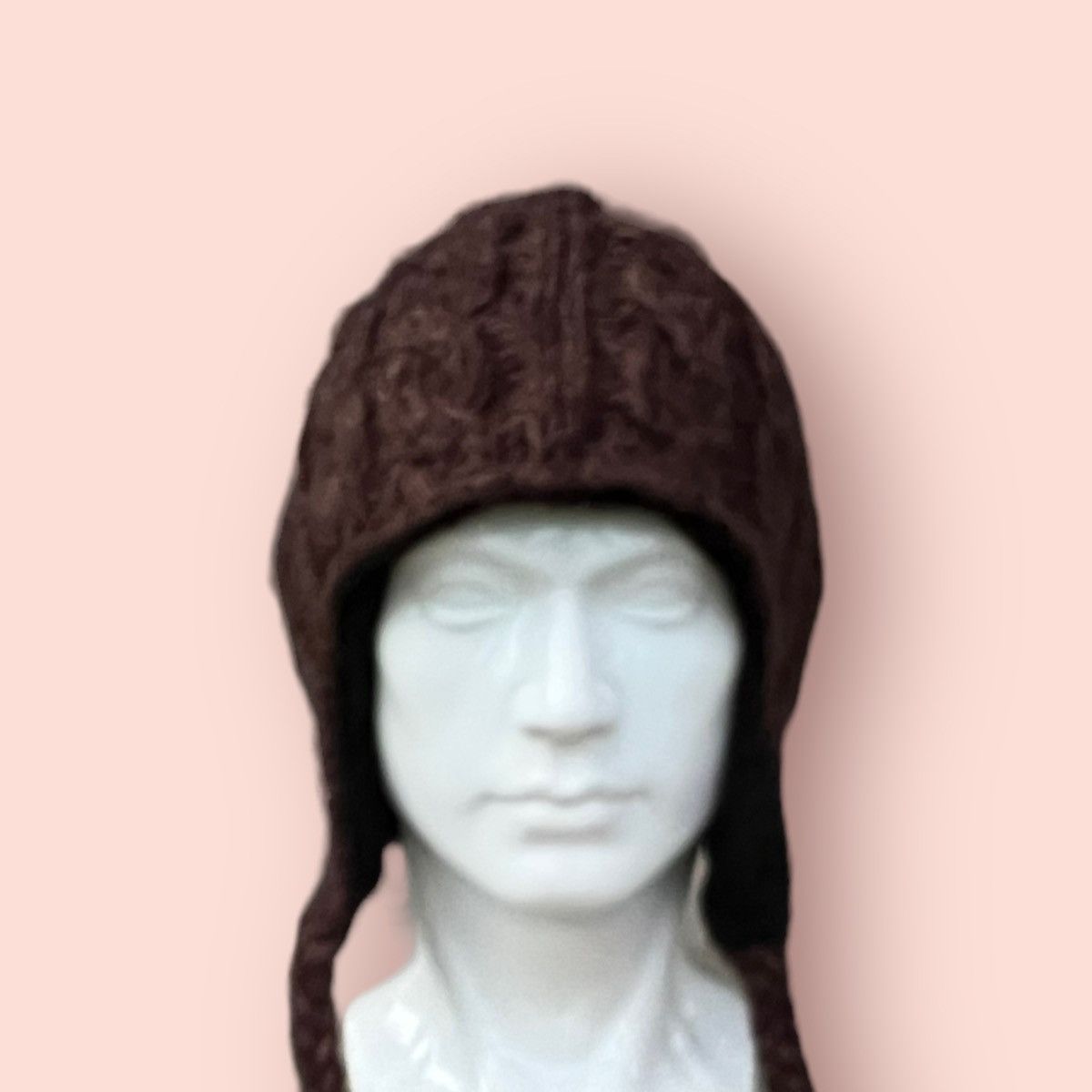 Japanese Brand VINTAGE MANDARINA DUCK CABLE KNITTED EARFLAP BEANIE Size ONE SIZE - 14 Thumbnail