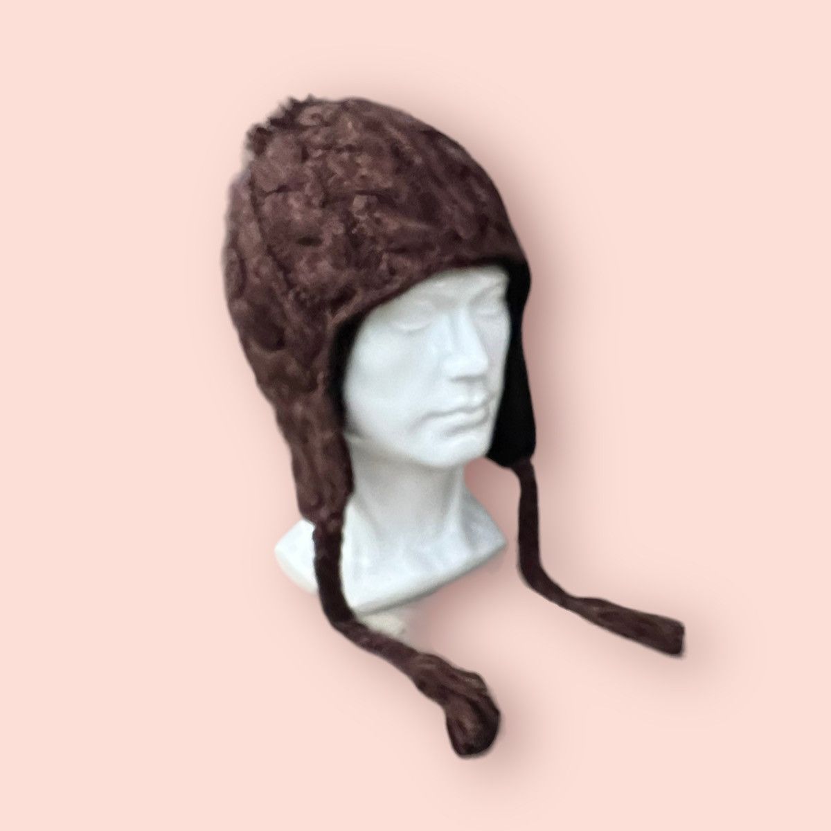 Japanese Brand VINTAGE MANDARINA DUCK CABLE KNITTED EARFLAP BEANIE Size ONE SIZE - 13 Thumbnail