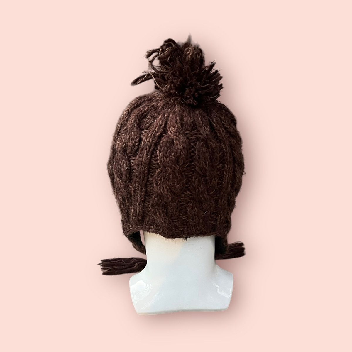 Japanese Brand VINTAGE MANDARINA DUCK CABLE KNITTED EARFLAP BEANIE Size ONE SIZE - 22 Thumbnail