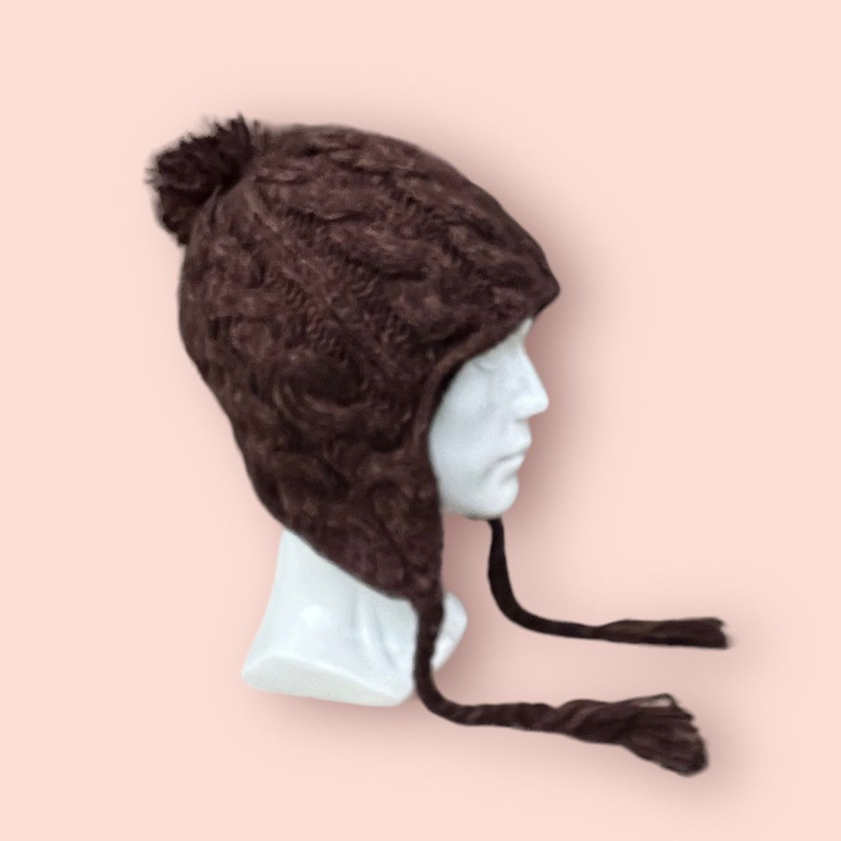 Japanese Brand VINTAGE MANDARINA DUCK CABLE KNITTED EARFLAP BEANIE Size ONE SIZE - 12 Thumbnail