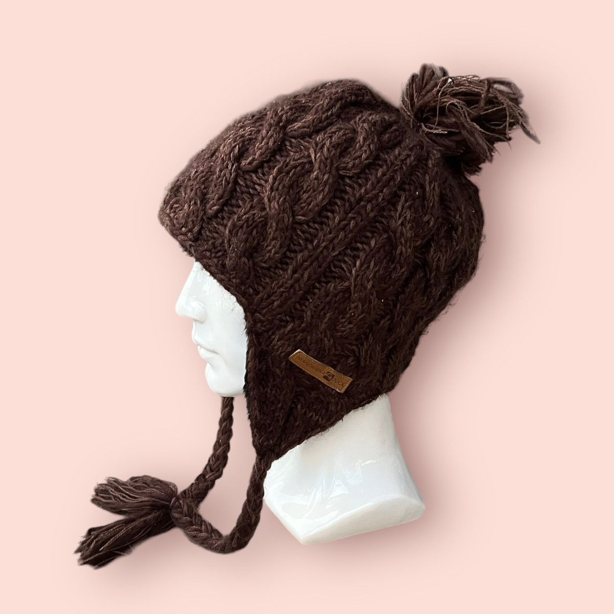 Japanese Brand VINTAGE MANDARINA DUCK CABLE KNITTED EARFLAP BEANIE Size ONE SIZE - 16 Thumbnail