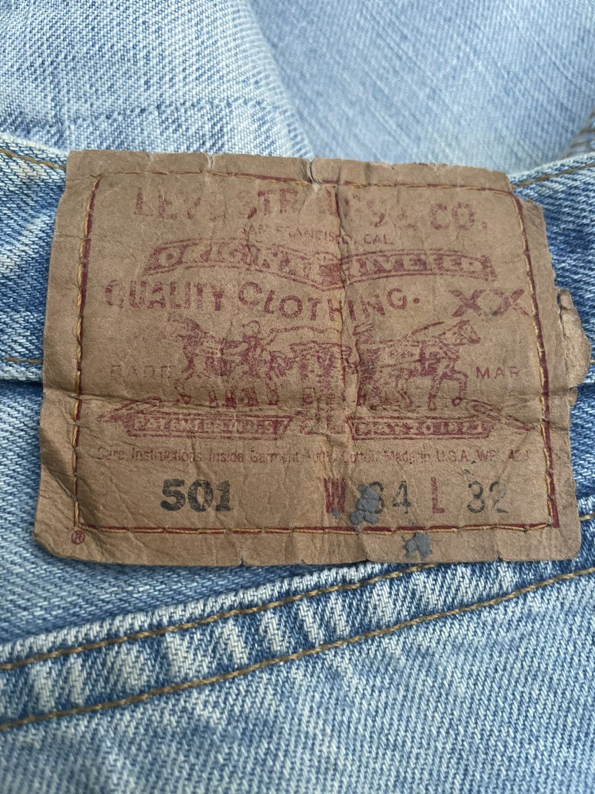 Levi's Vintage Levi’s 501 2000 Usa Aging Distressed Denim Size US 34 / EU 50 - 9 Thumbnail