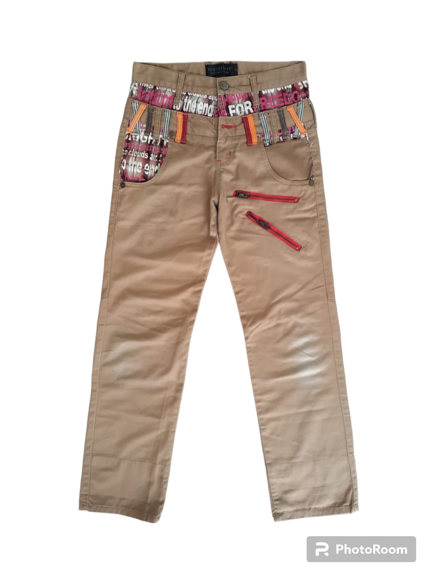 🔥Roushatte double waist zipper design color jeans