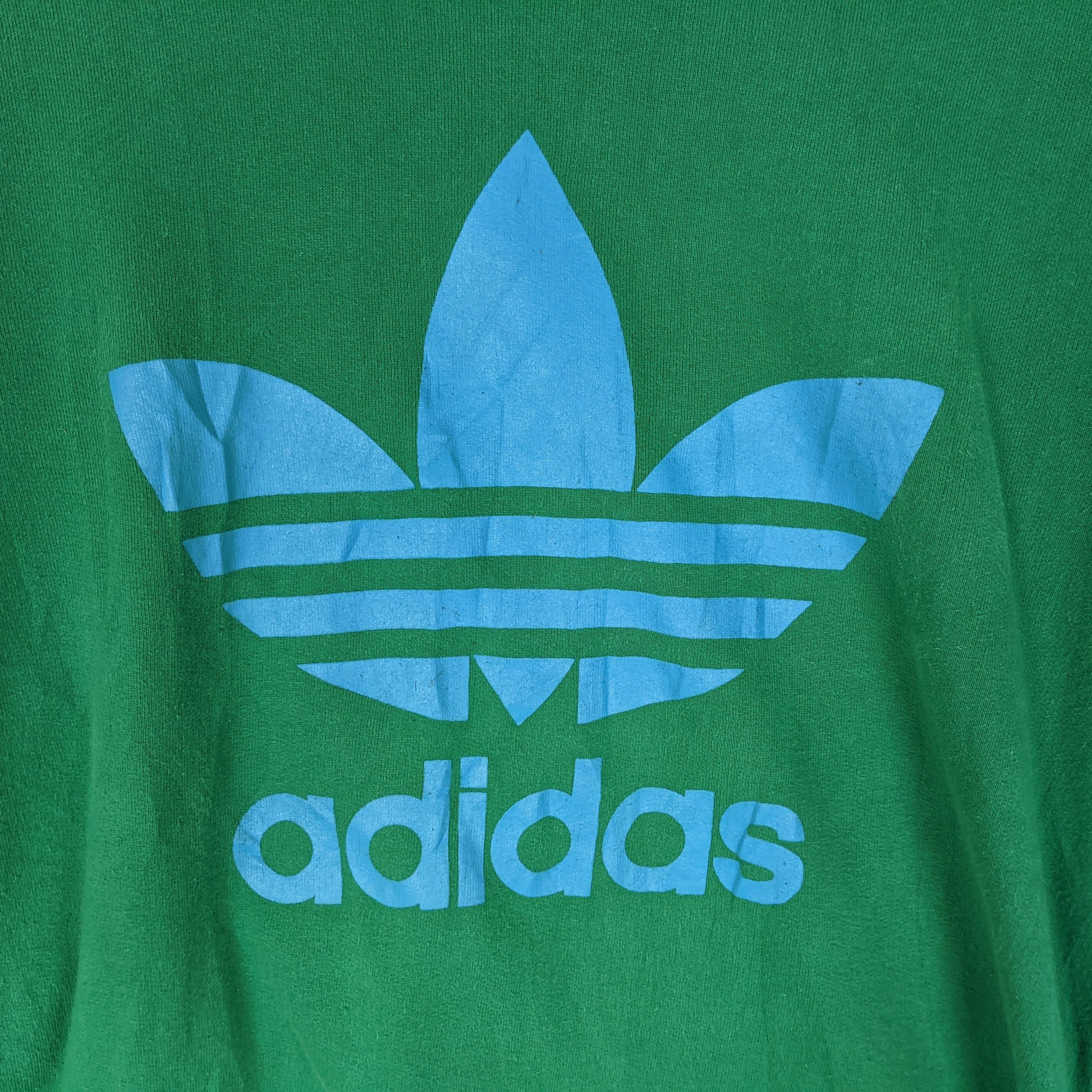 Adidas Vintage 2000's ADIDAS Trefoil Big Logo Jumper Sweatshirt Size US L / EU 52-54 / 3 - 8 Thumbnail