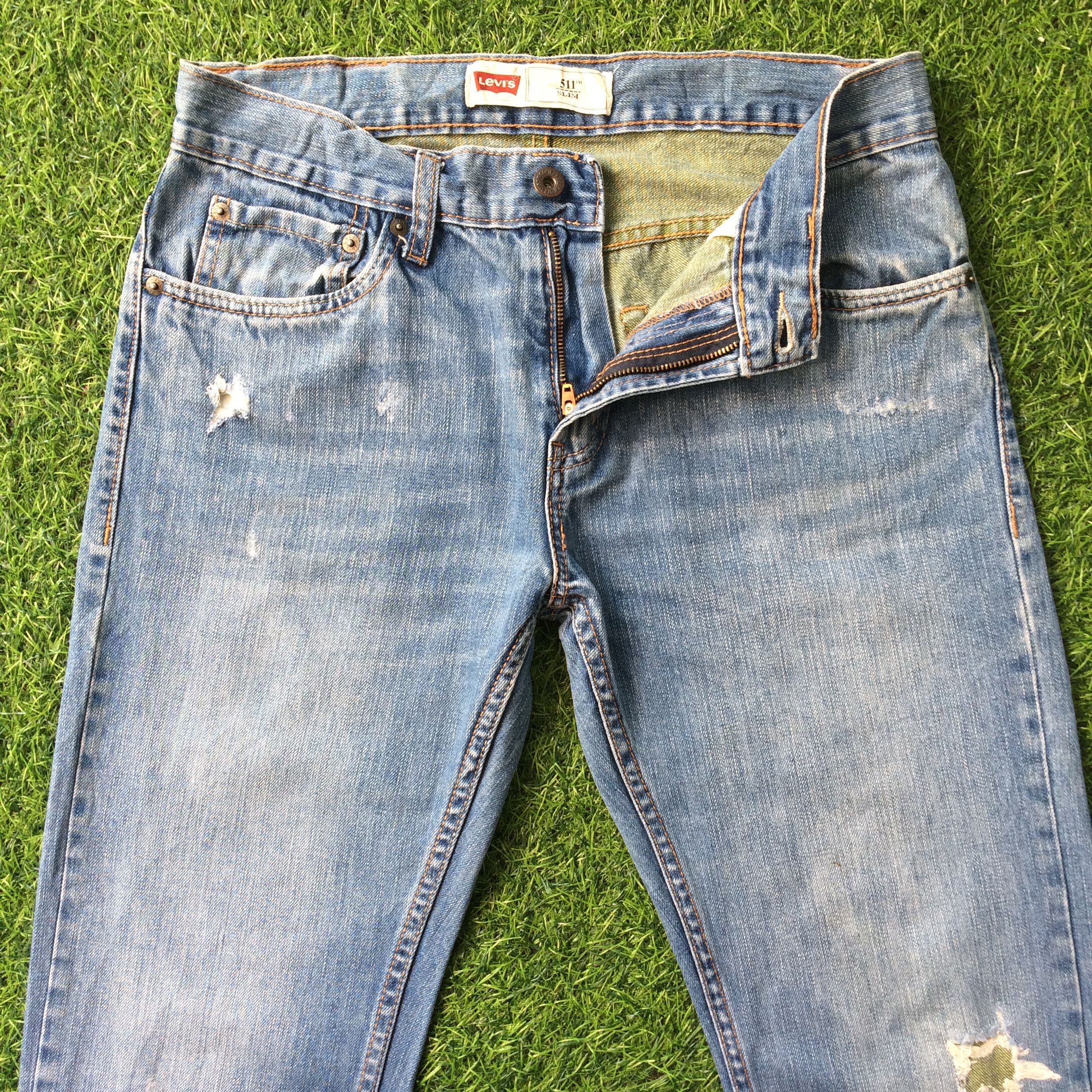 Levi's × Unsound Rags Levis 511 Ripped Jeans #B-835 Size US 30 / EU 46 - 3 Thumbnail
