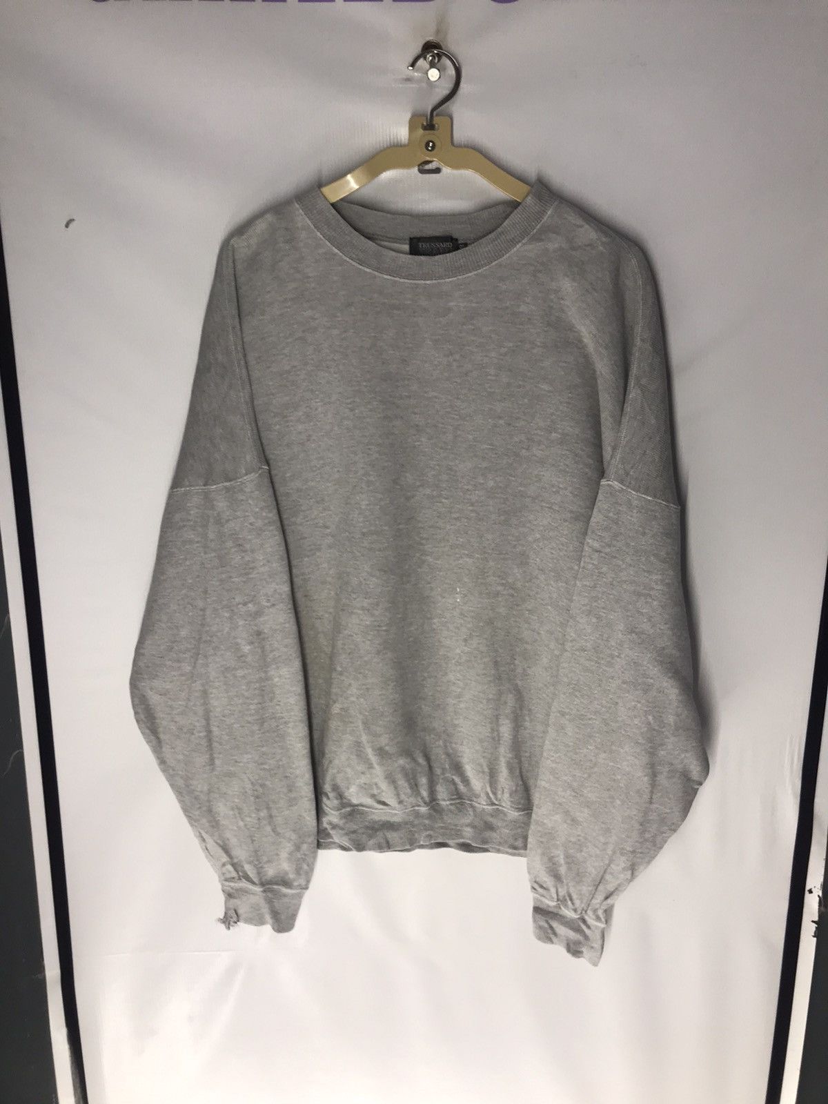 Designer × Trussardi Trussardi jeans back big spell distressed crewneck swetshirt Size US L / EU 52-54 / 3 - 8 Thumbnail