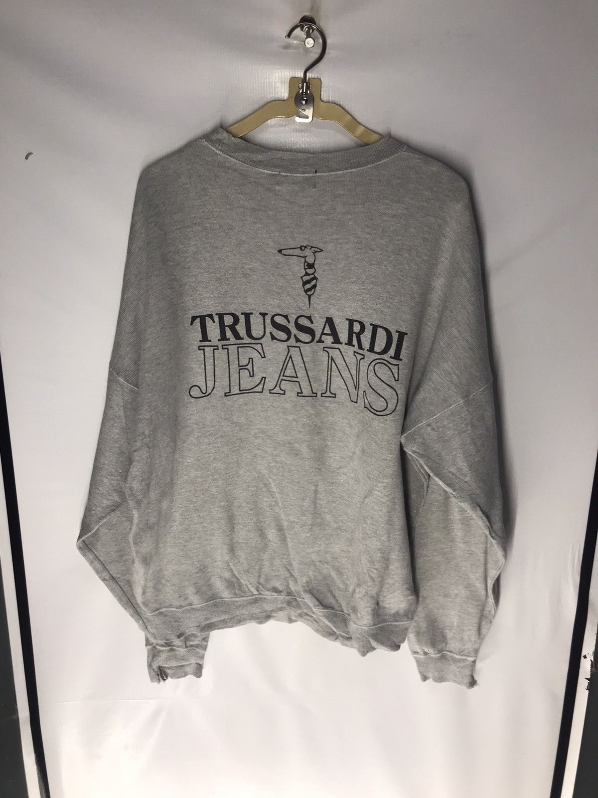 Designer × Trussardi Trussardi jeans back big spell distressed crewneck swetshirt Size US L / EU 52-54 / 3 - 9 Thumbnail