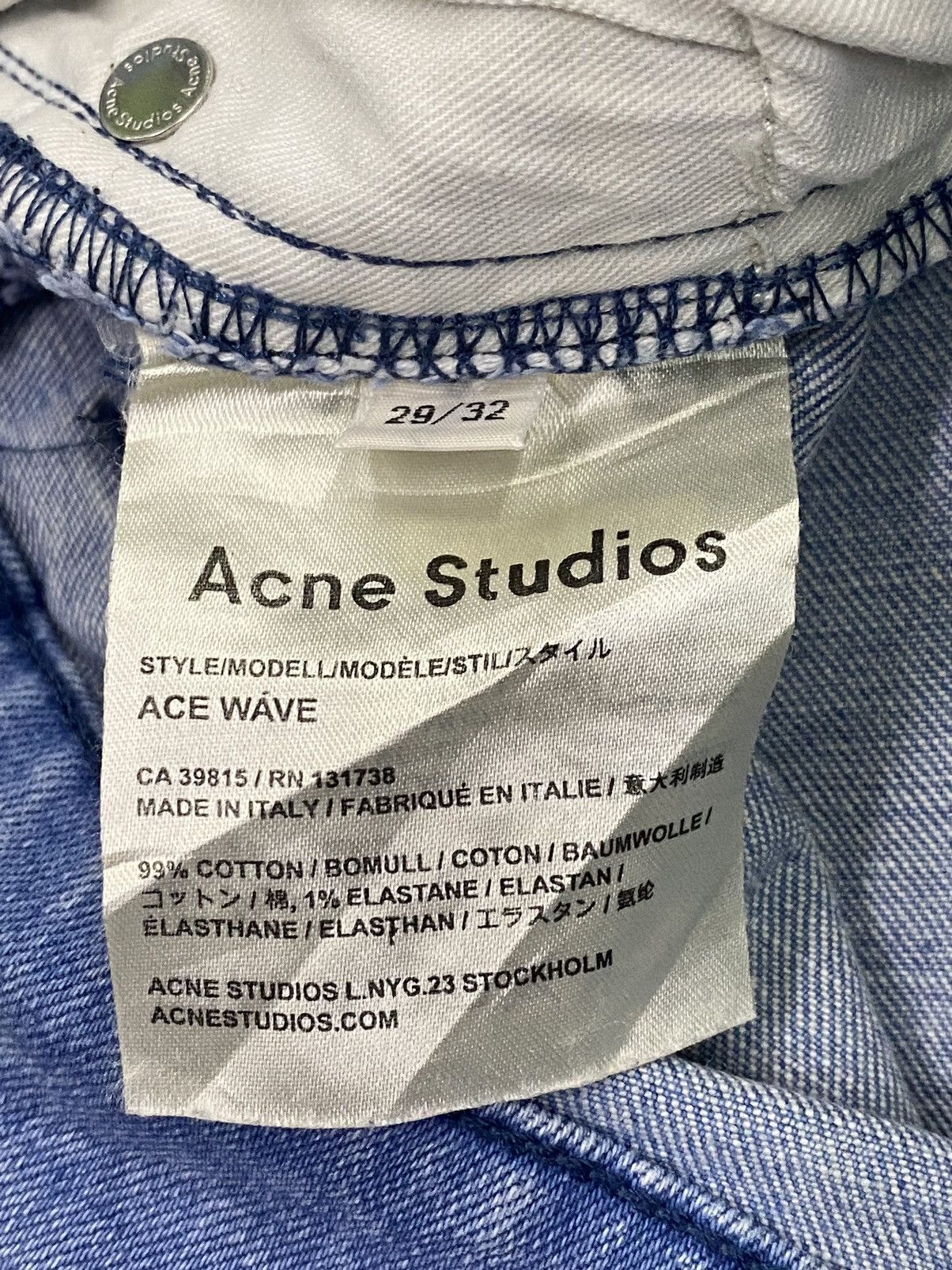 Acne Studios × Designer × Jean Acne Studios Light Ladies Blue Jeans W31” Size 31" - 12 Thumbnail