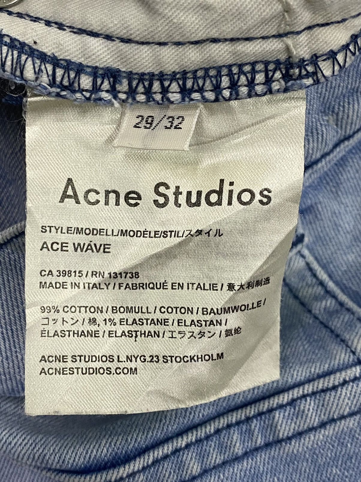 Acne Studios × Designer × Jean Acne Studios Light Ladies Blue Jeans W31” Size 31" - 14 Thumbnail